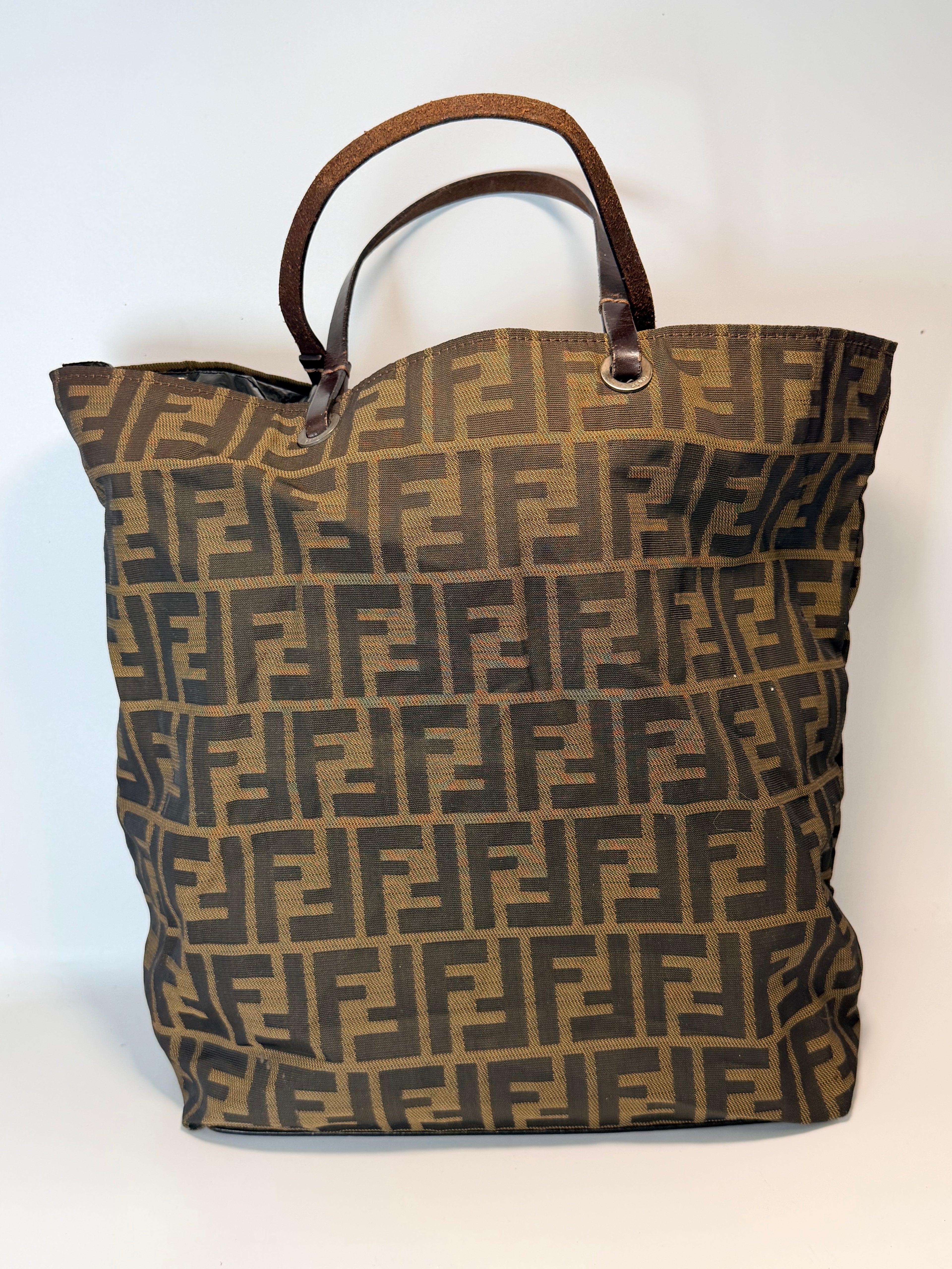 Vintage Fendi Zucca Canvas Tote