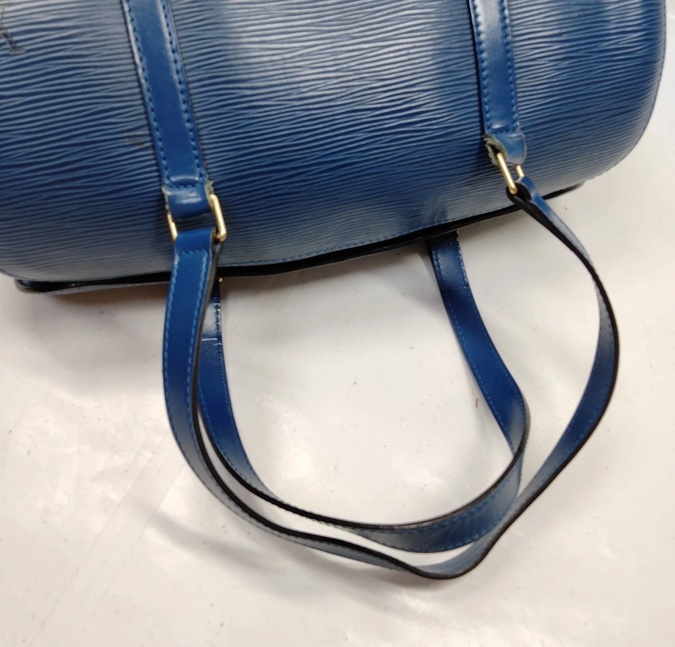 LOUIS VUITTON Epi Soufflot Hand Bag Blue