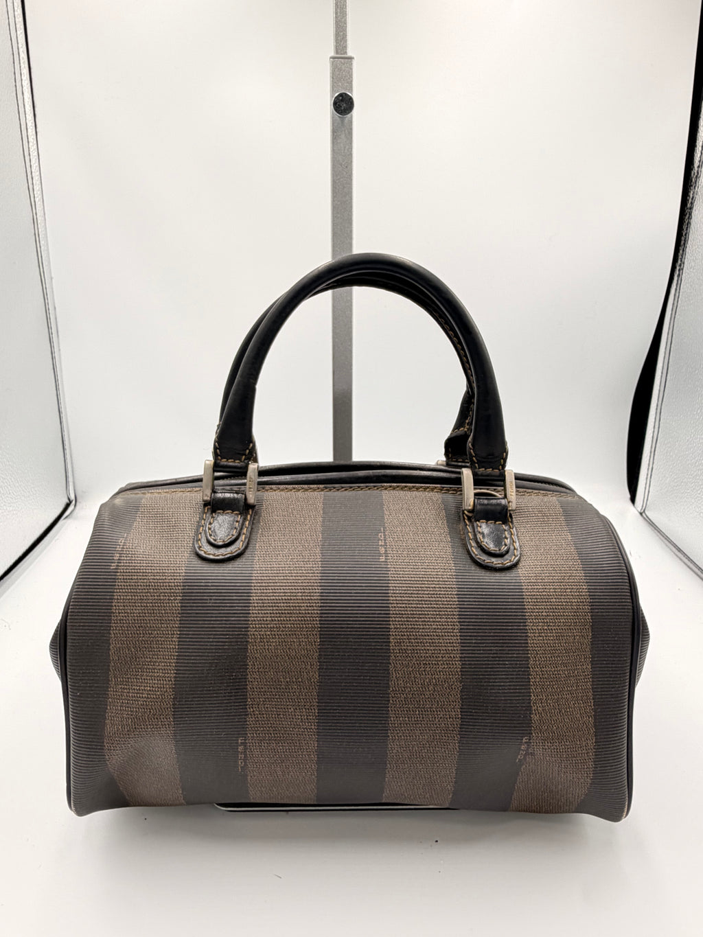Fendi Pequin Mini Boston Bag