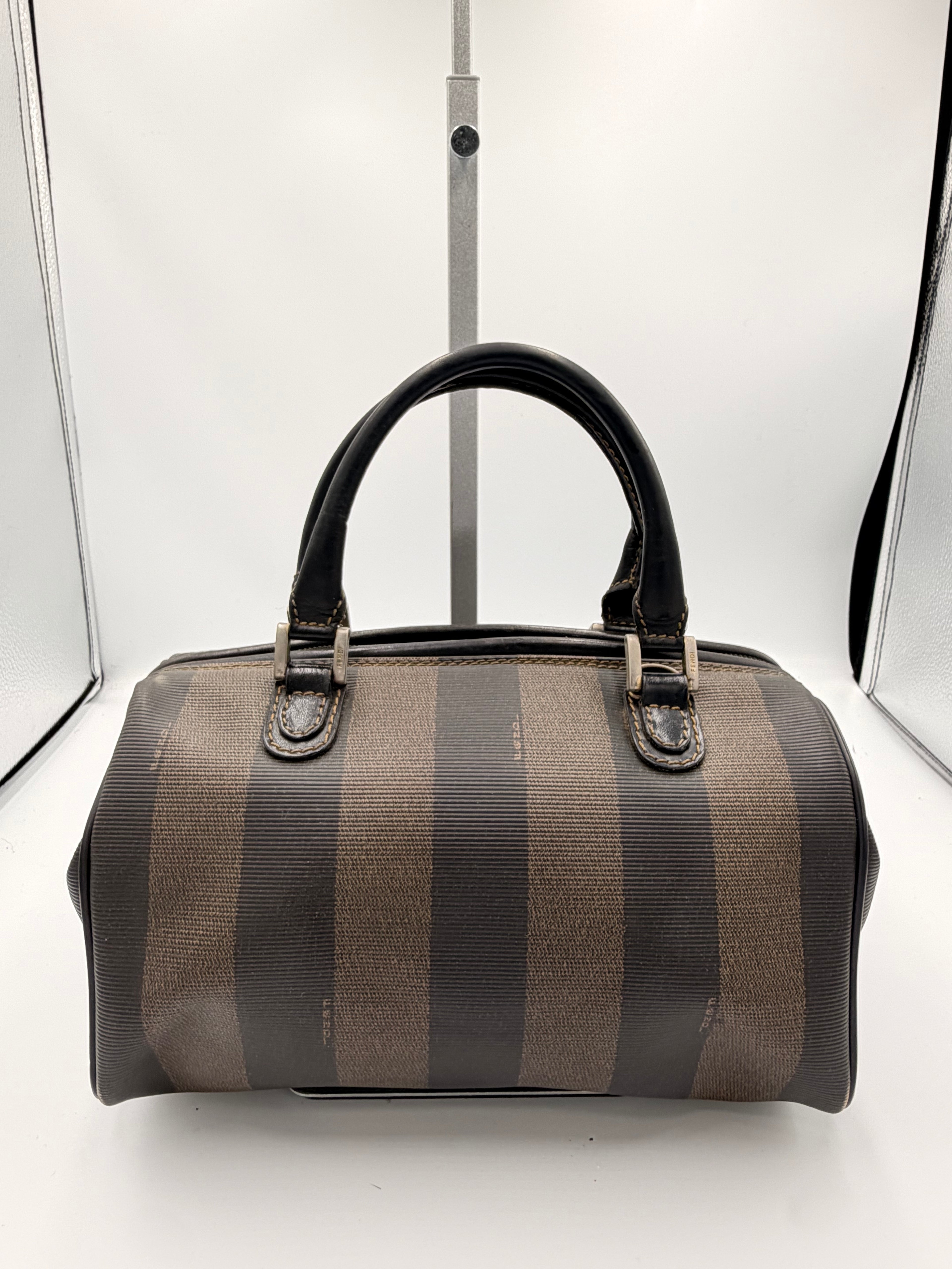 Fendi Pequin Mini Boston Bag