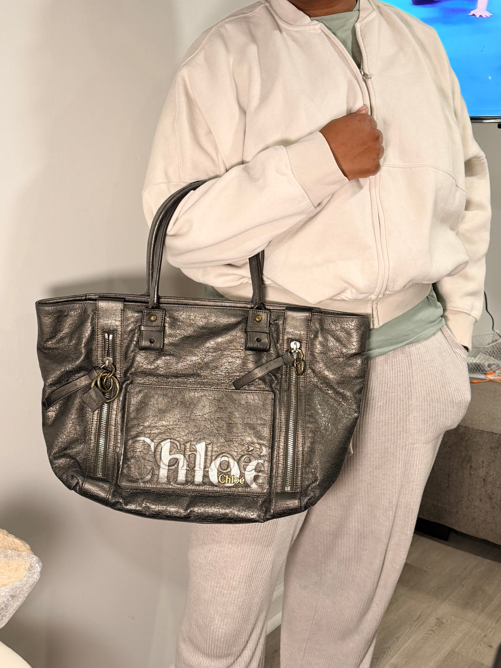Chloé Eclipse Logo Leather Tote
