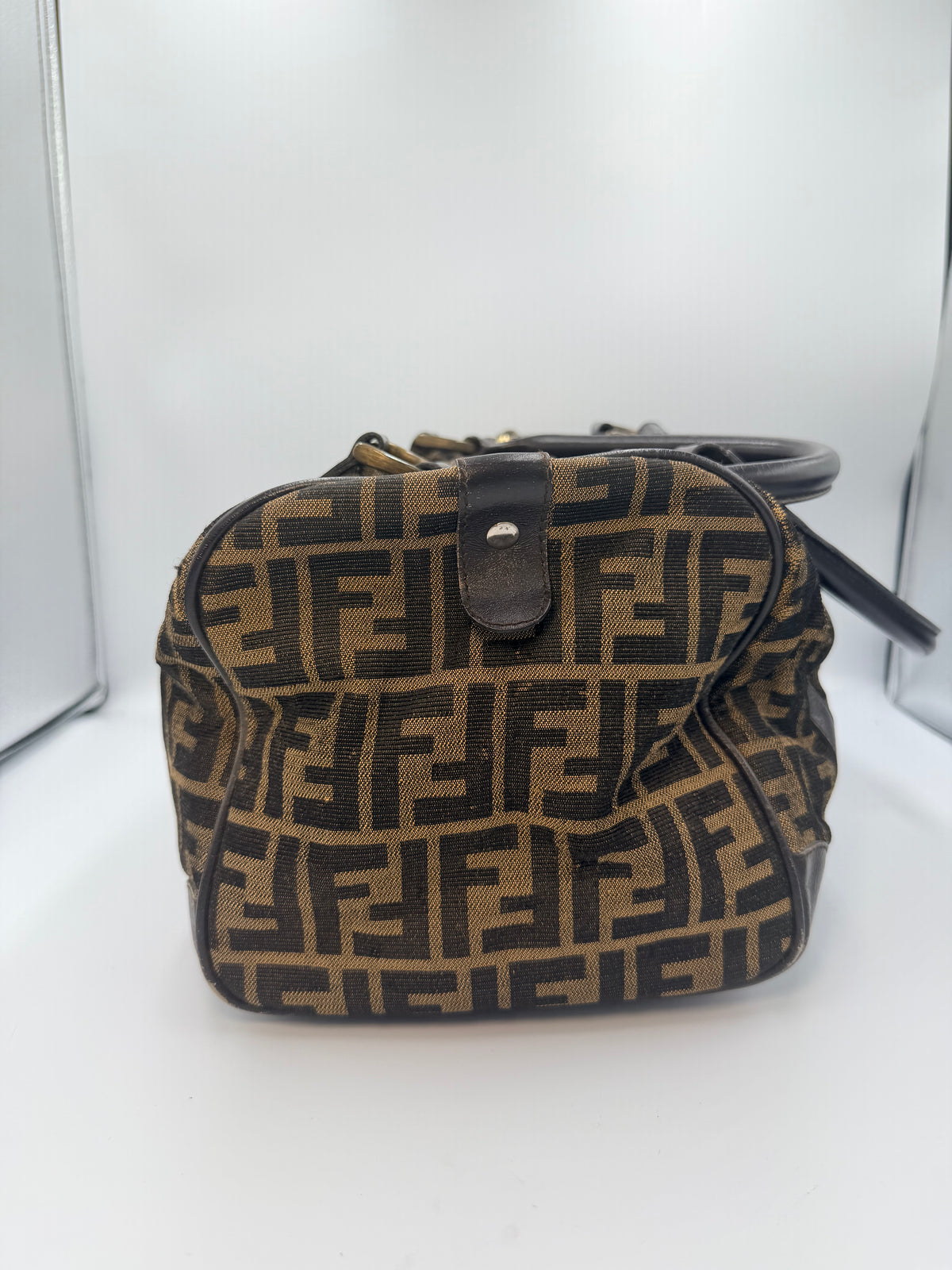 Fendi Vintage Zucca FF Boston Bag