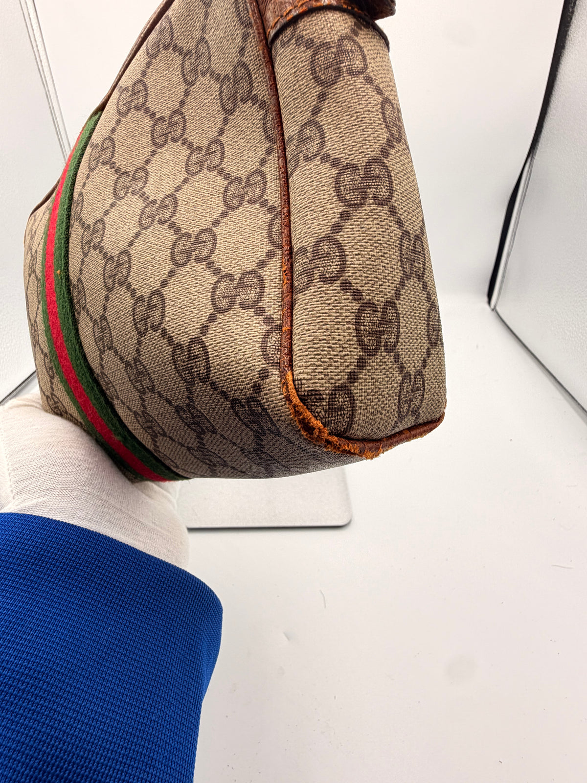 Gucci GG Supreme Web Stripe Cosmetic Bag
