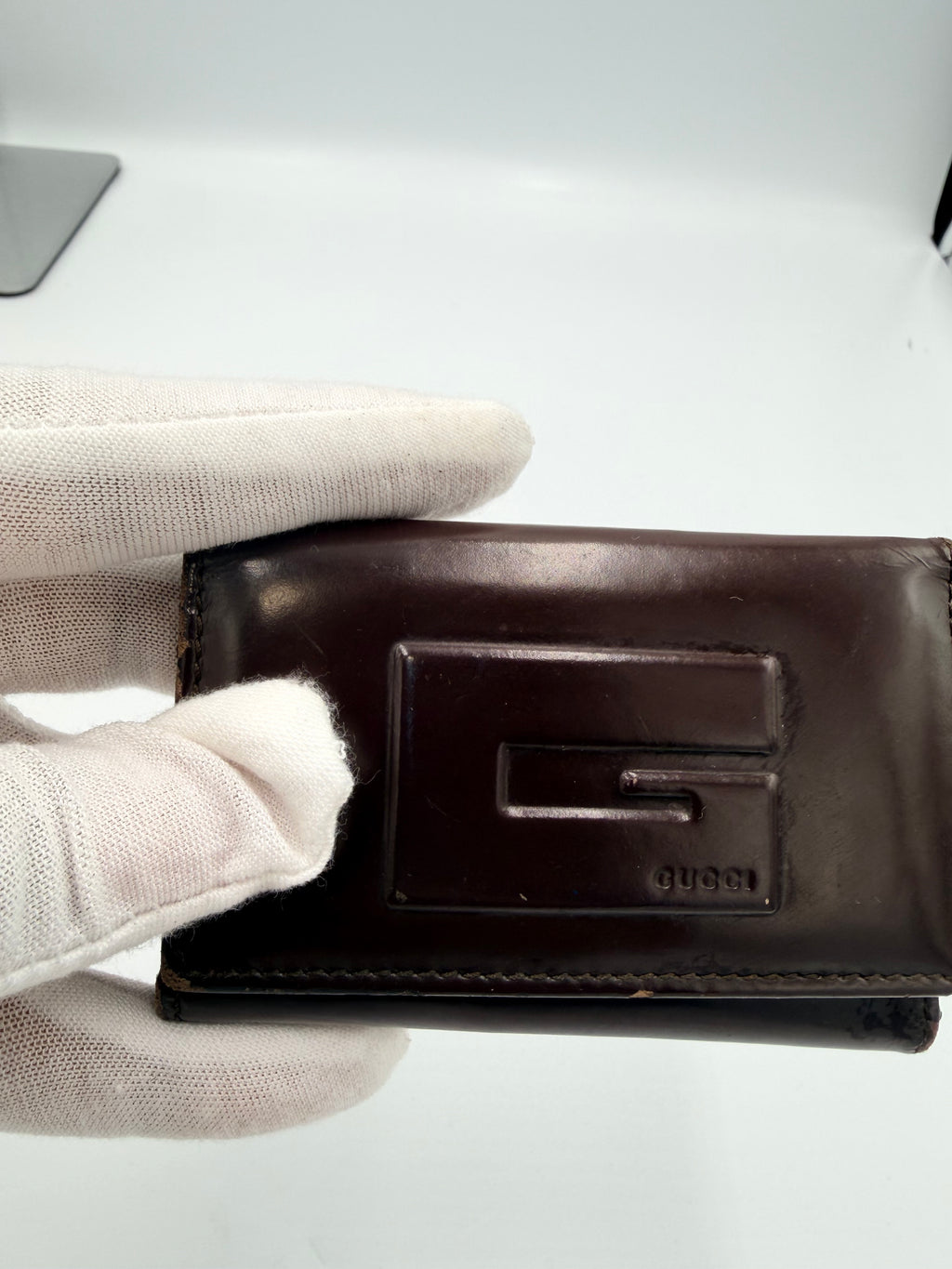 Gucci Embossed G Logo Leather Key Case
