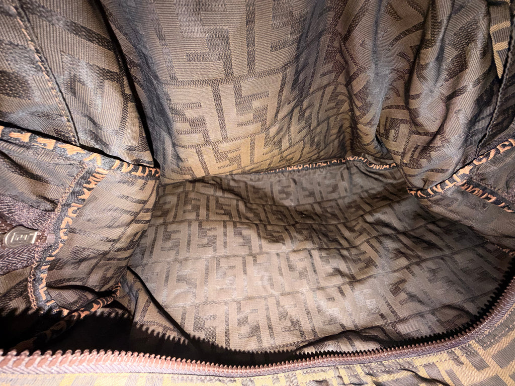Fendi Zucca Nylon Shoulder / Duffle Bag