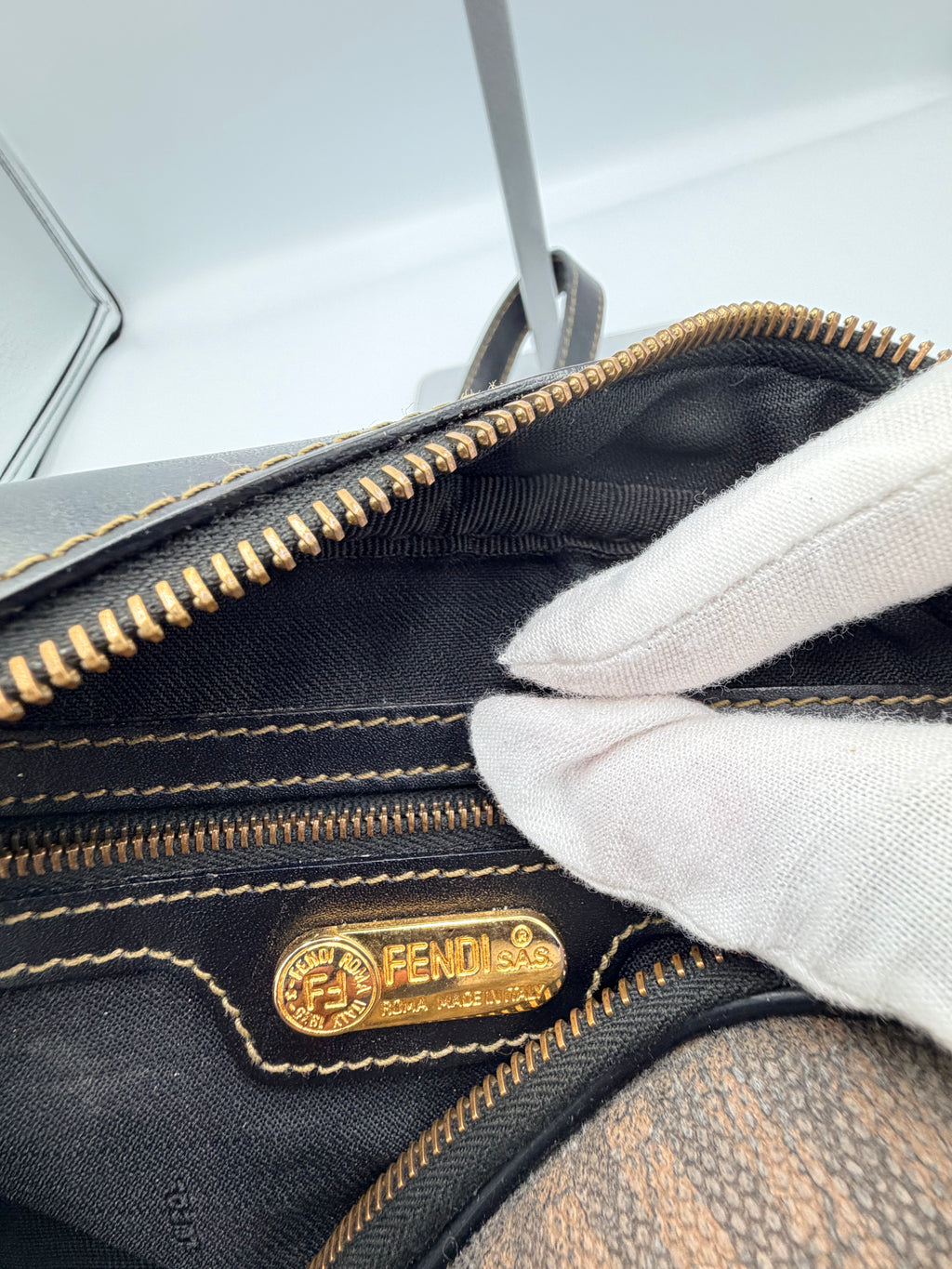 Fendi Pequin Stripe Crossbody