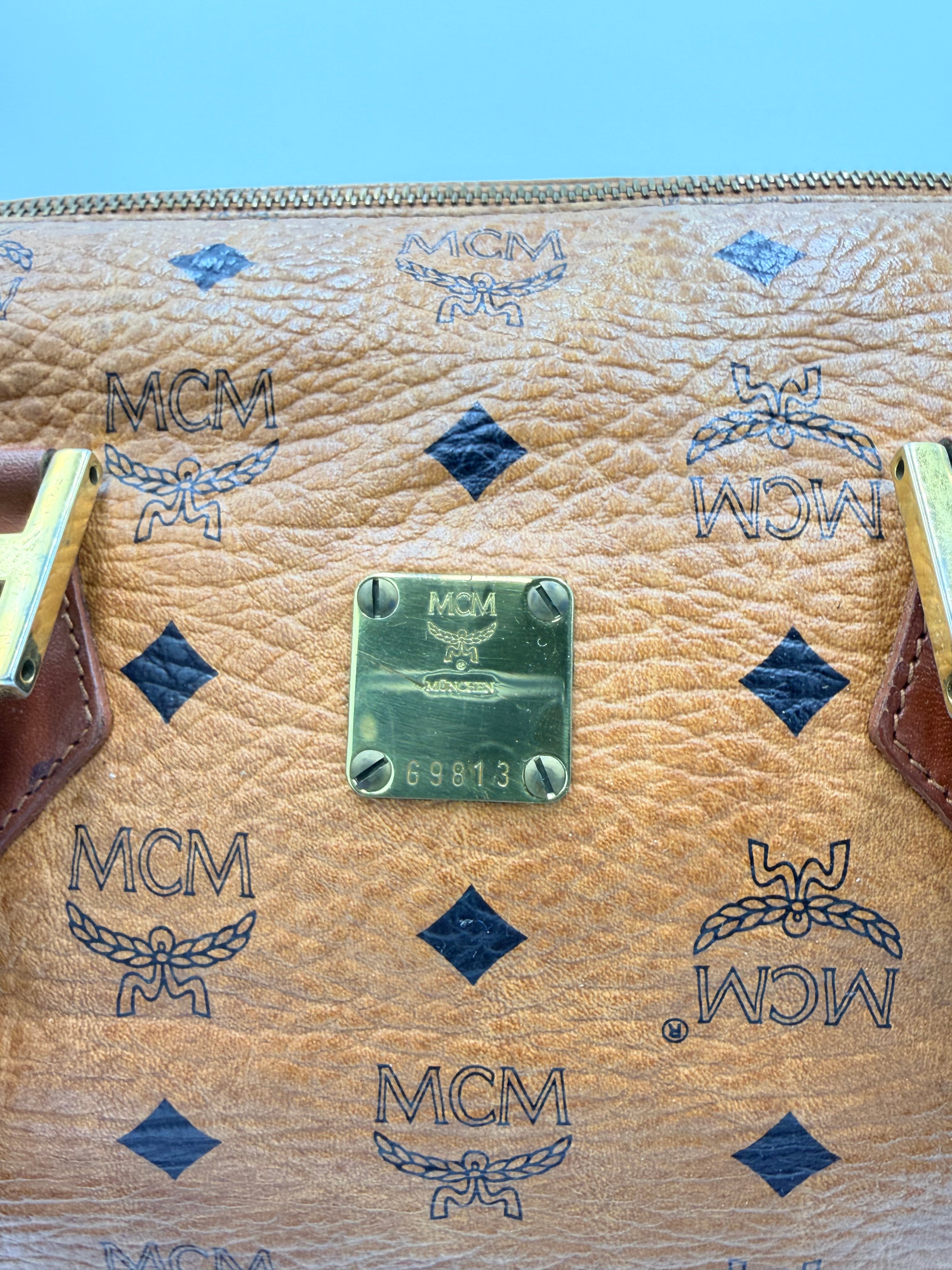 MCM Visetos Boston Bag