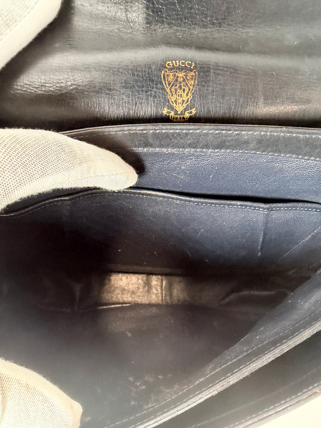 Gucci Black Leather Crossbody Bag with Gold Turn-Lock Hardware