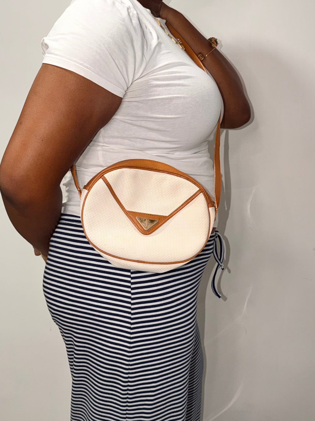 YSL Woven Oval Crossbody Bag