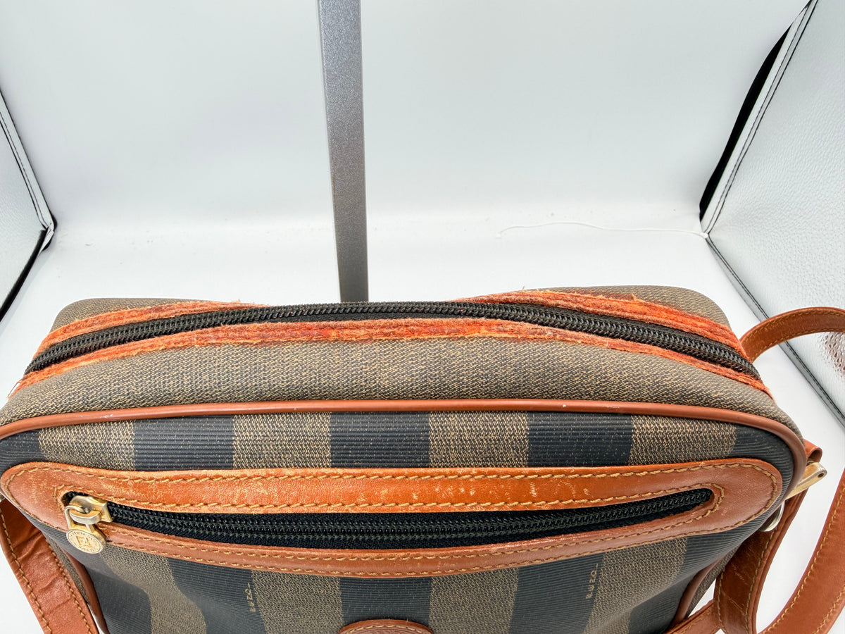 Fendi Pequin Stripe Crossbody Camera Bag