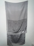 Givenchy Silver Monogram Silk Long Scarf