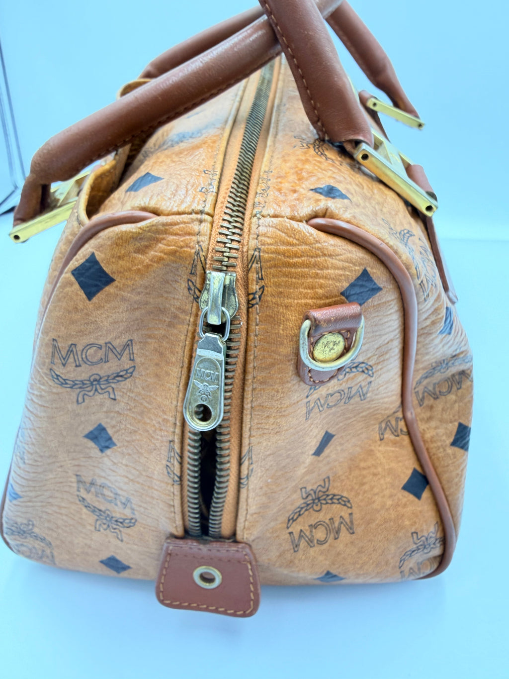 MCM Visetos Boston Bag