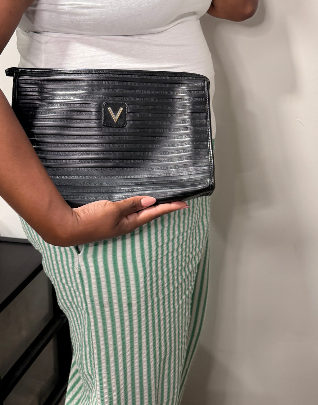 Valentino Garavani Black Logo Clutch / Pouch (Large)