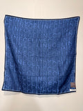 Céline Monogram Logo Silk Scarf in Navy Blue