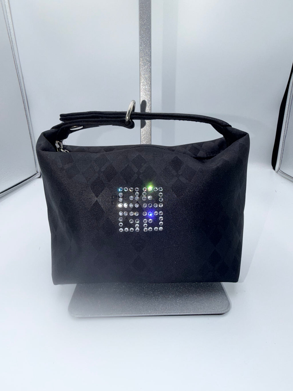 Givenchy Black Monogram Crystal Logo Shoulder Bag
