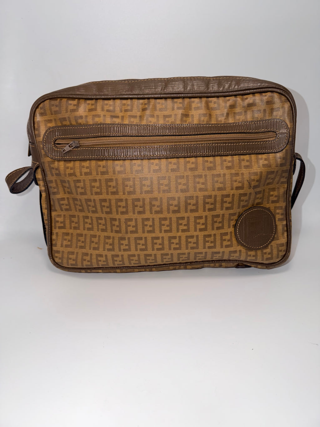 Fendi Vintage Zucca Crossbody Messenger Bag