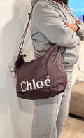 Chloé Large Logo Leather Shoulder Bag
