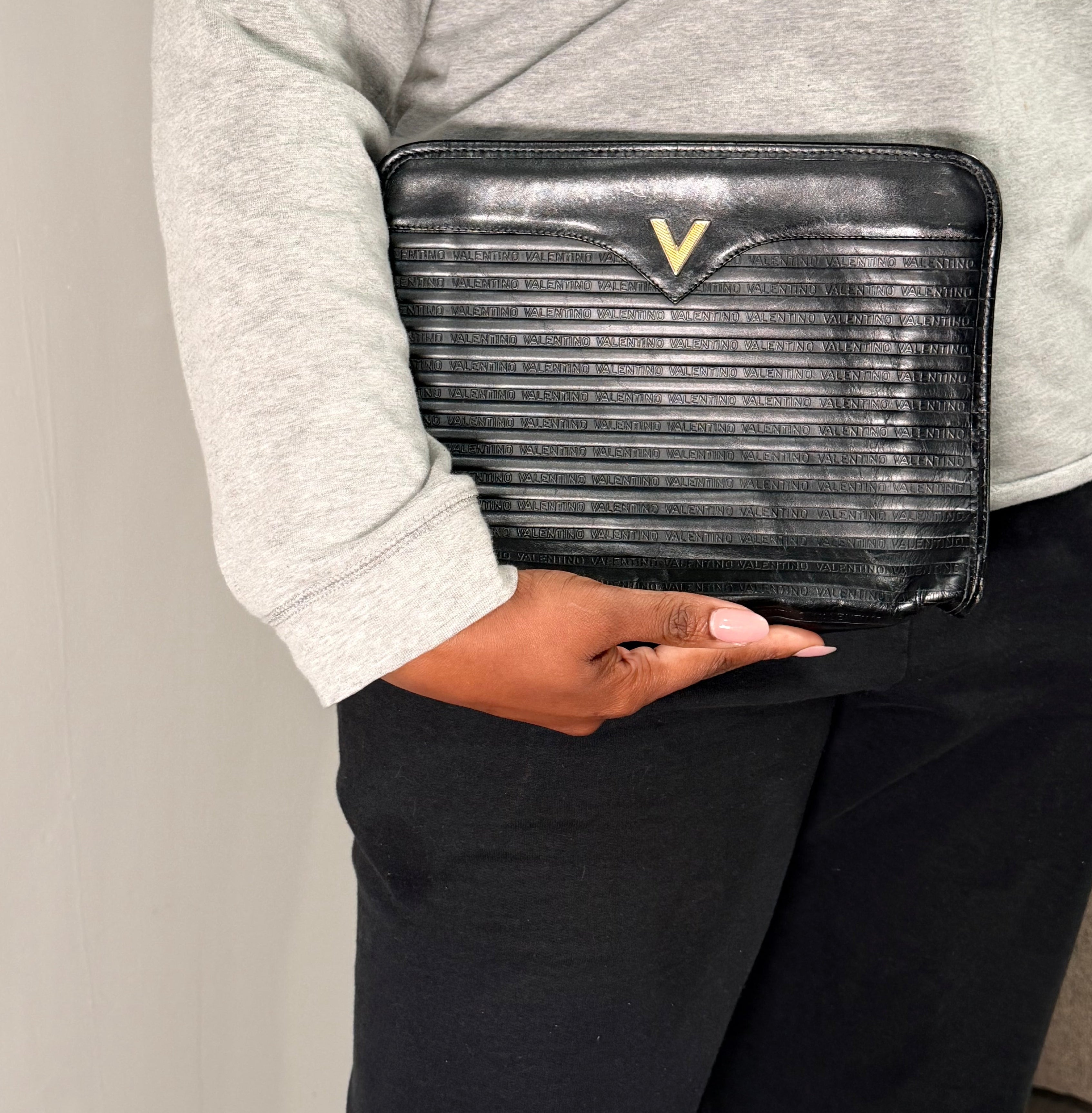 Valentino Garavani V Logo Clutch