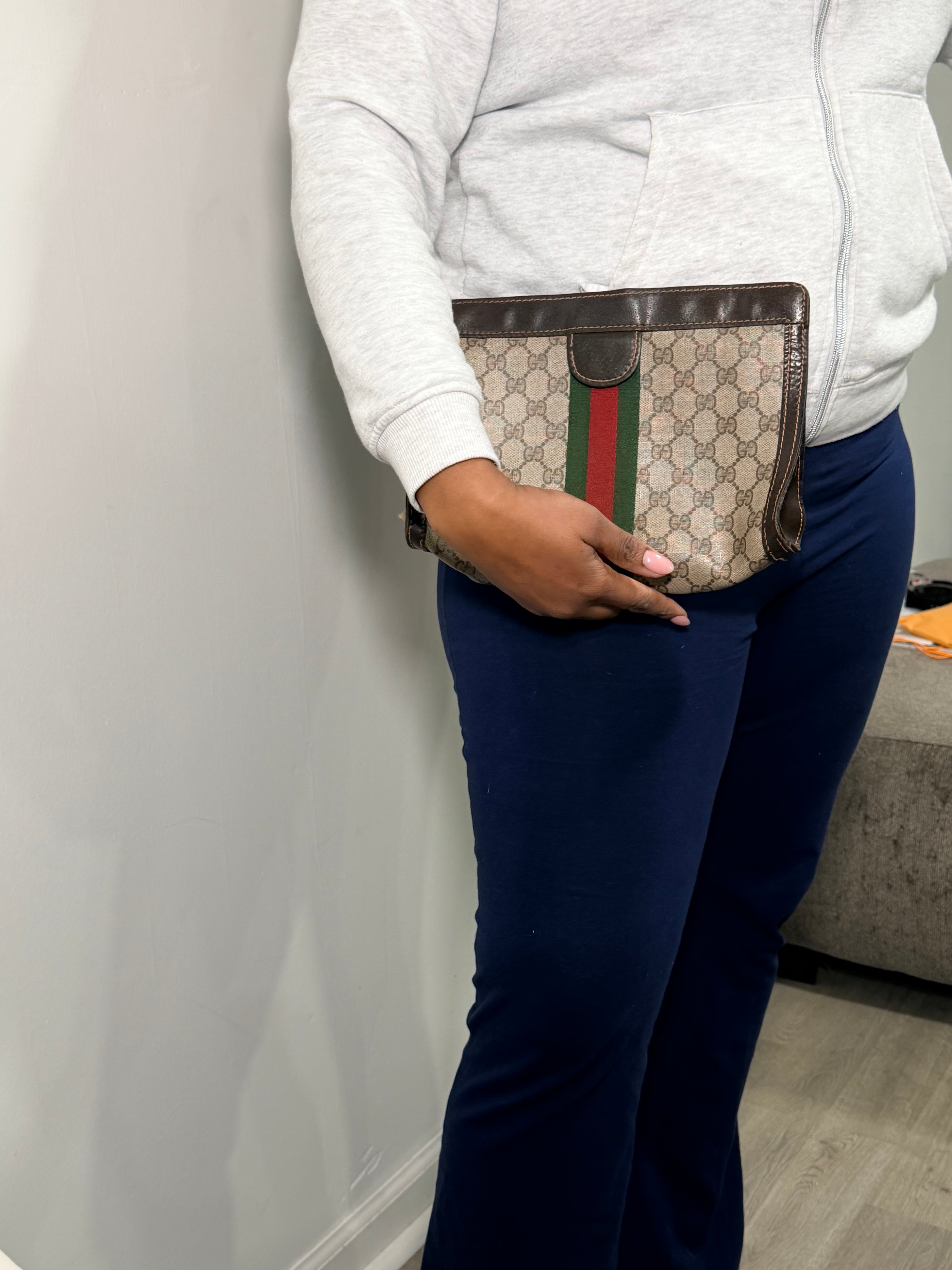 GUCCI GG Supreme Web Clutch