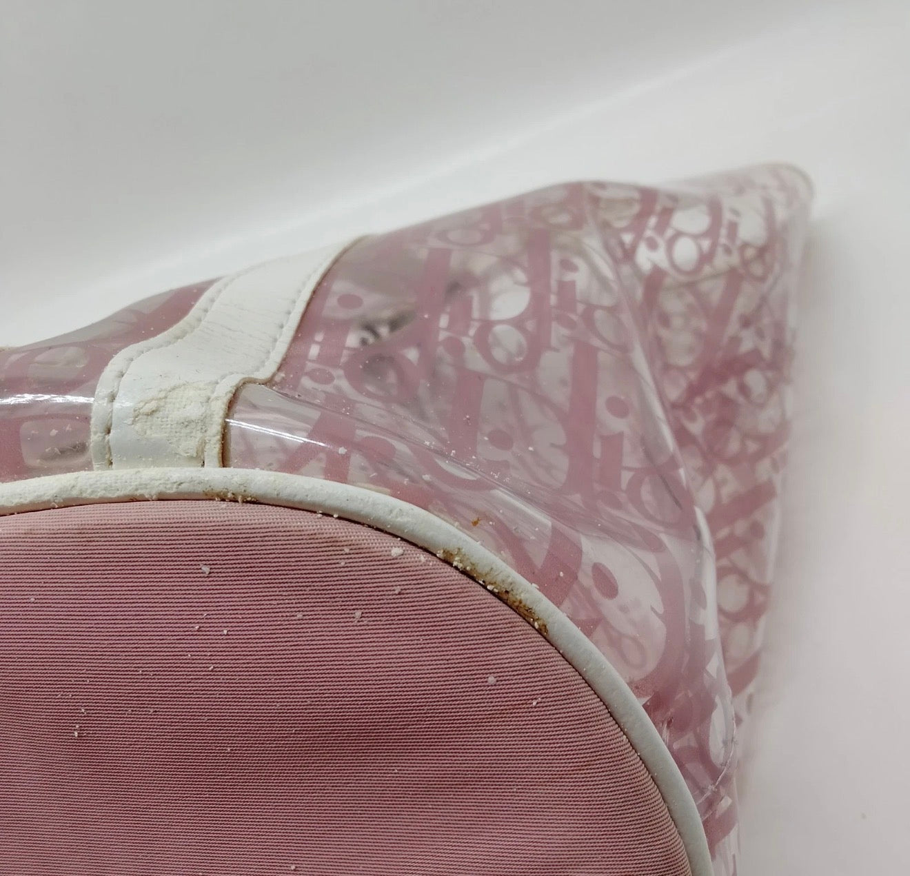 Christian Dior Pink Trotter Transparent Tote Bag with Acrylic Handles & Pouch