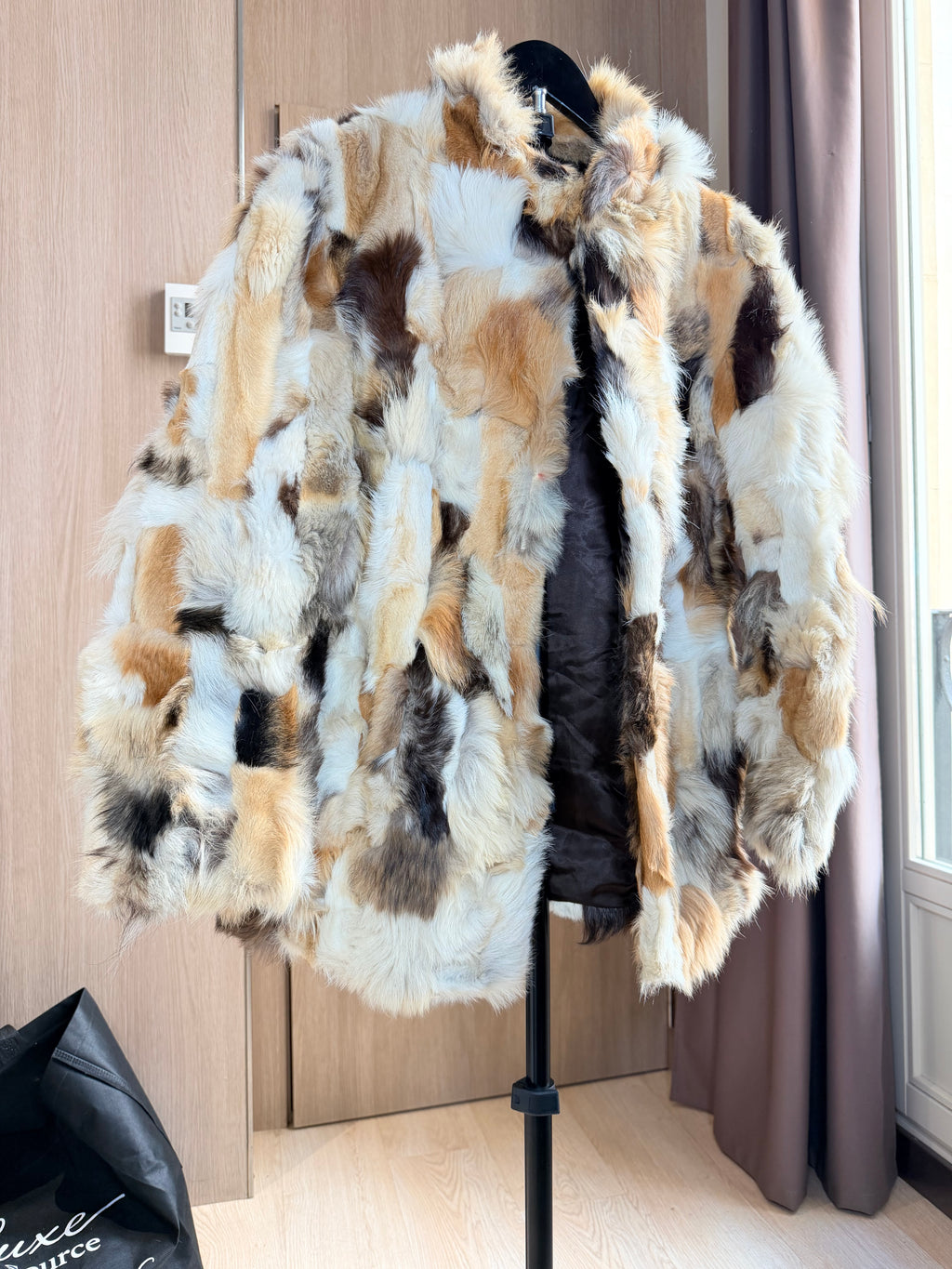 Vintage Patchwork Fur Coat – Medium -039