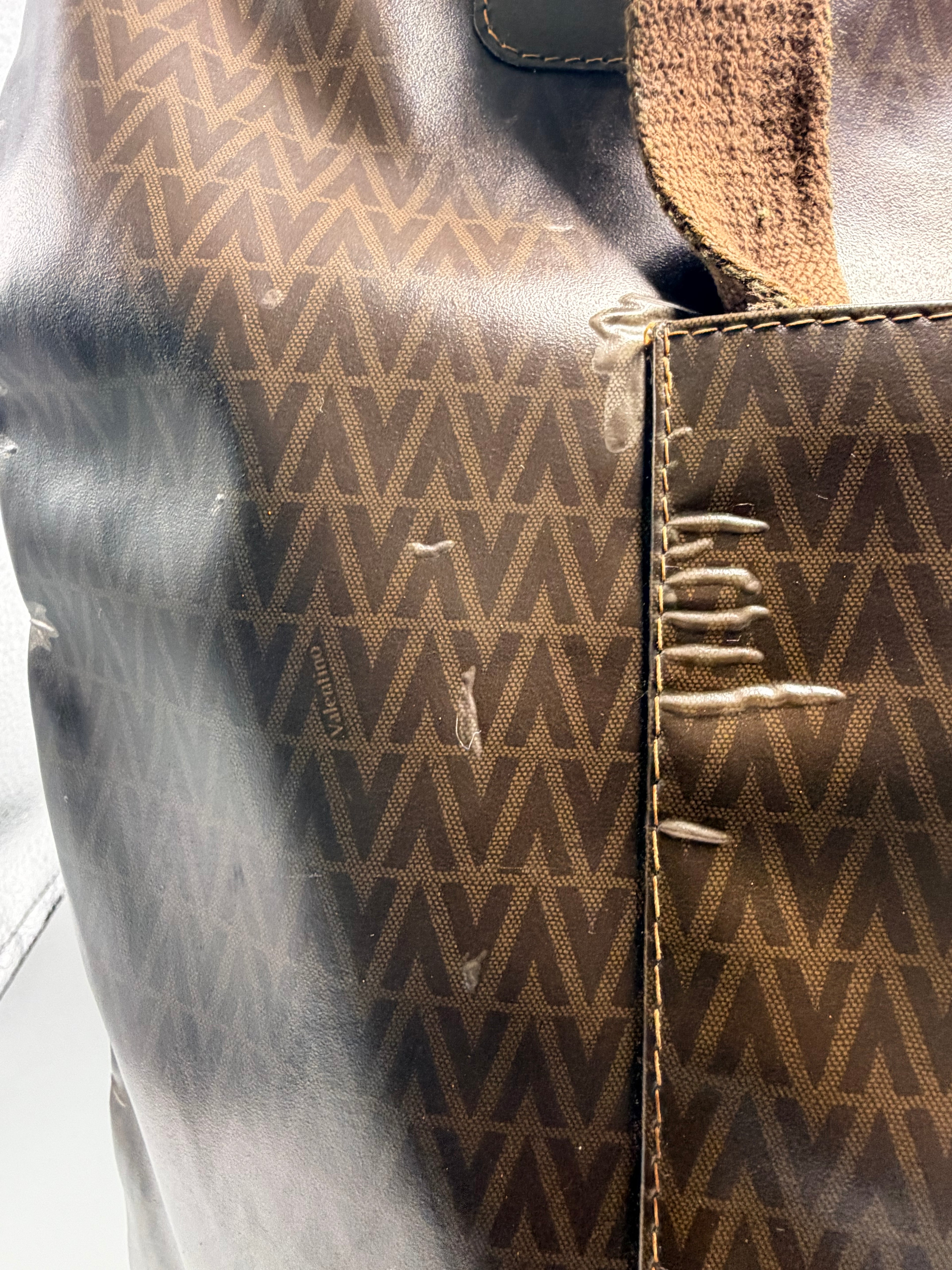 VALENTINO GARAVANI Monogram Coated Canvas Tote – Brown