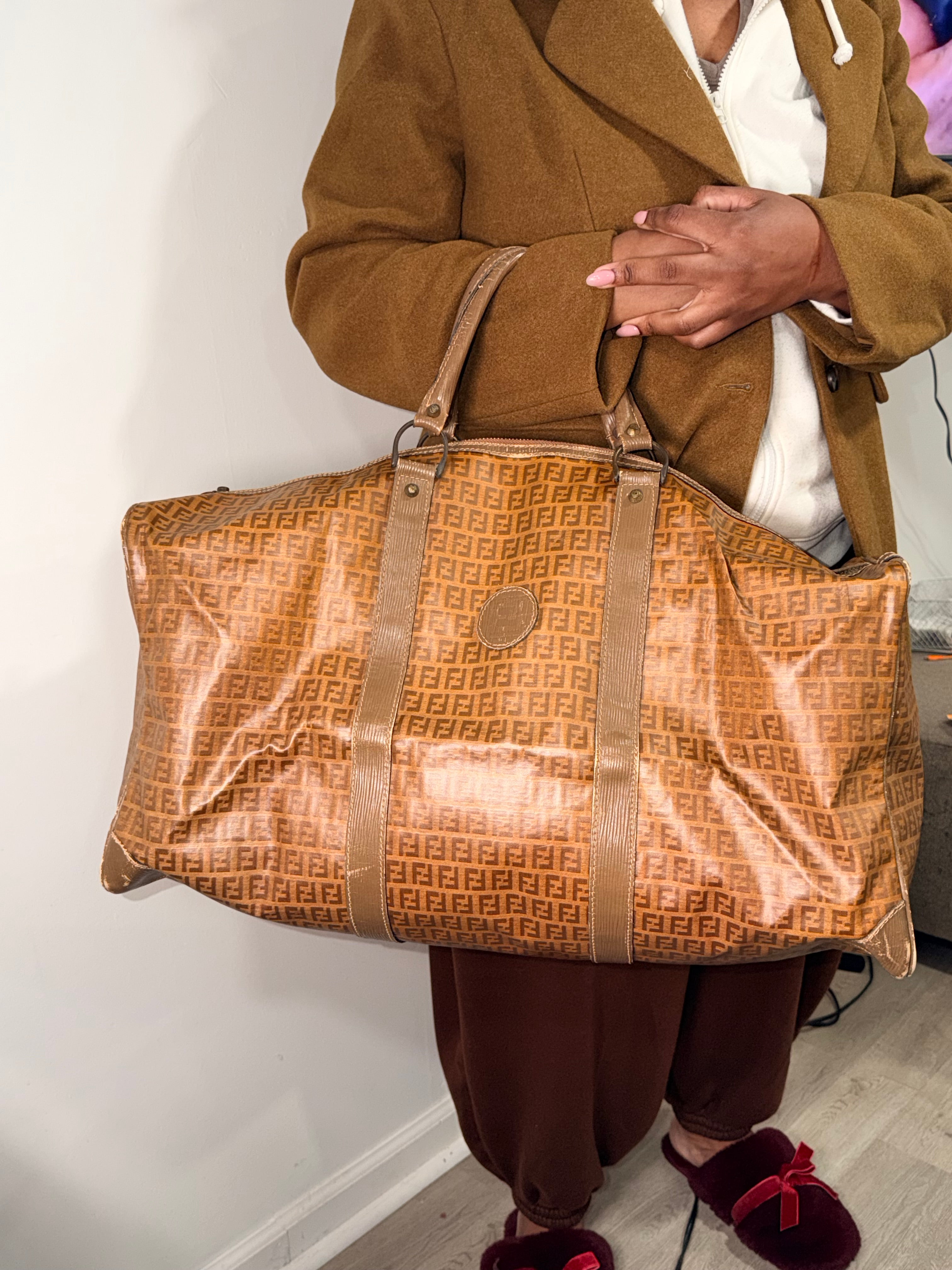 Fendi FF Logo Weekender / Travel Duffel – Brown