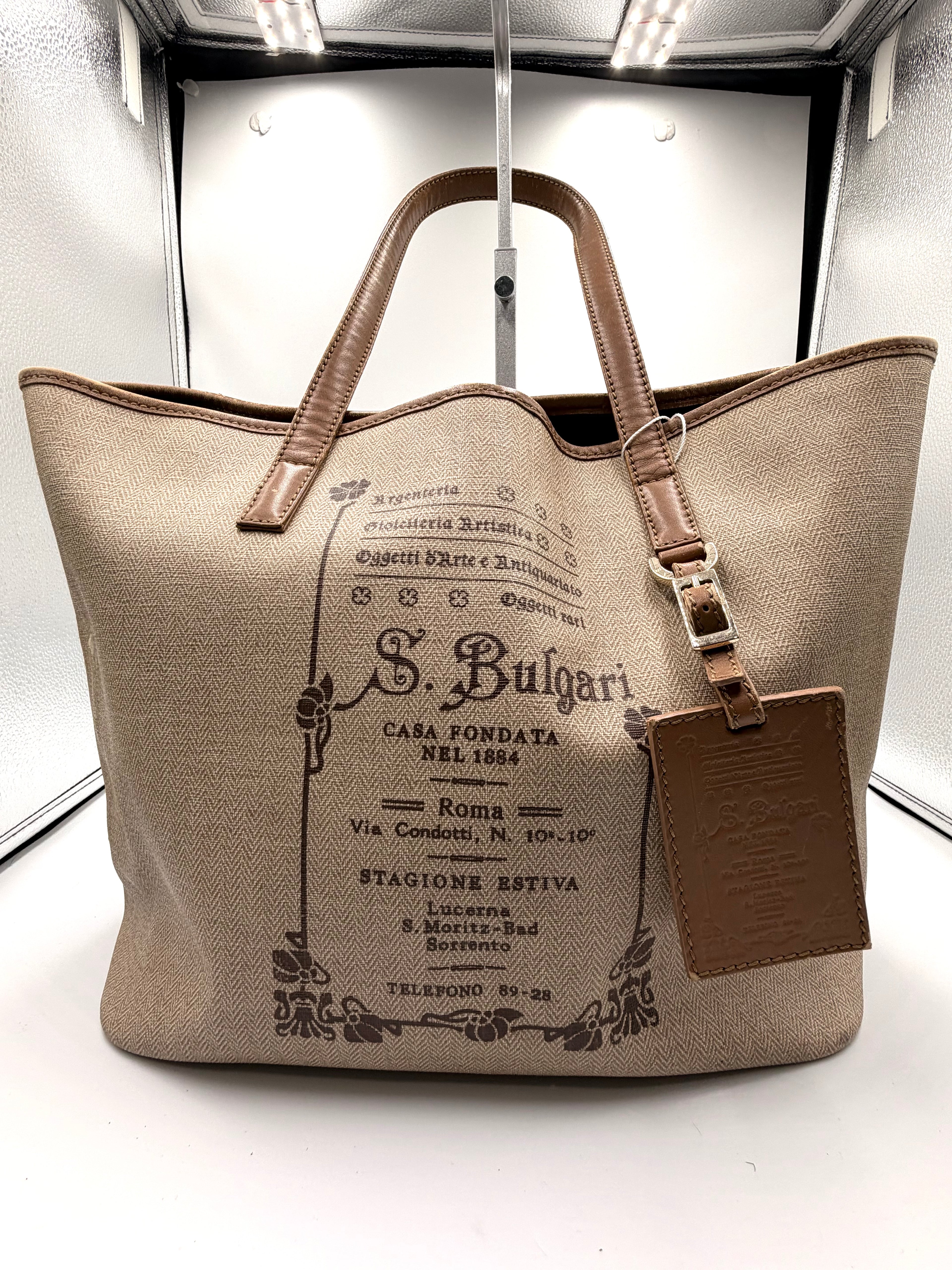 Bvlgari Roma Canvas Tote Bag