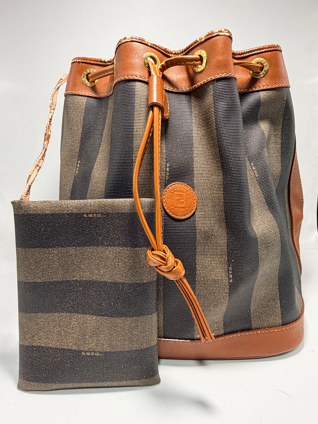Fendi Vintage Pequin Stripe Bucket Bag