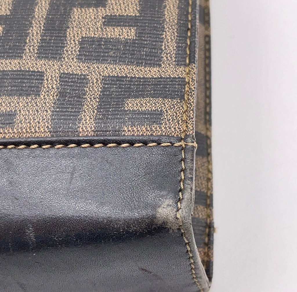 Fendi Zucca Monogram Leather Clutch