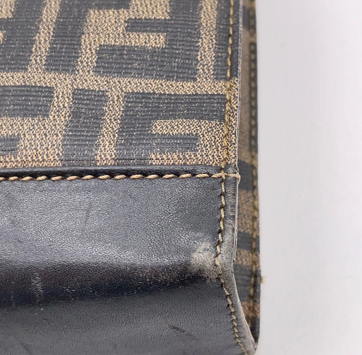 Fendi Zucca Monogram Leather Clutch
