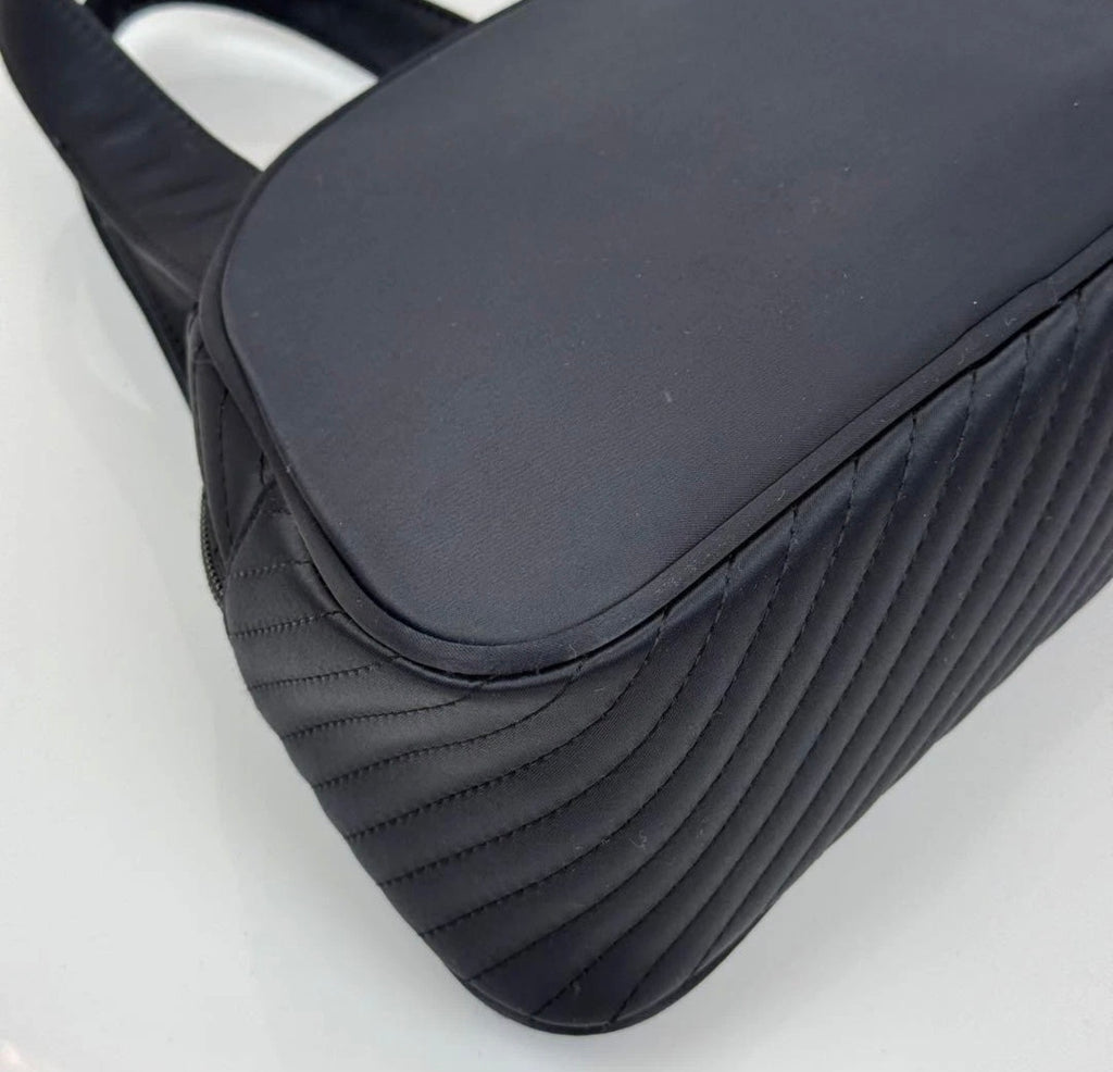 Yves Saint Laurent YSL Black Nylon Quilted Mini Tote Bag
