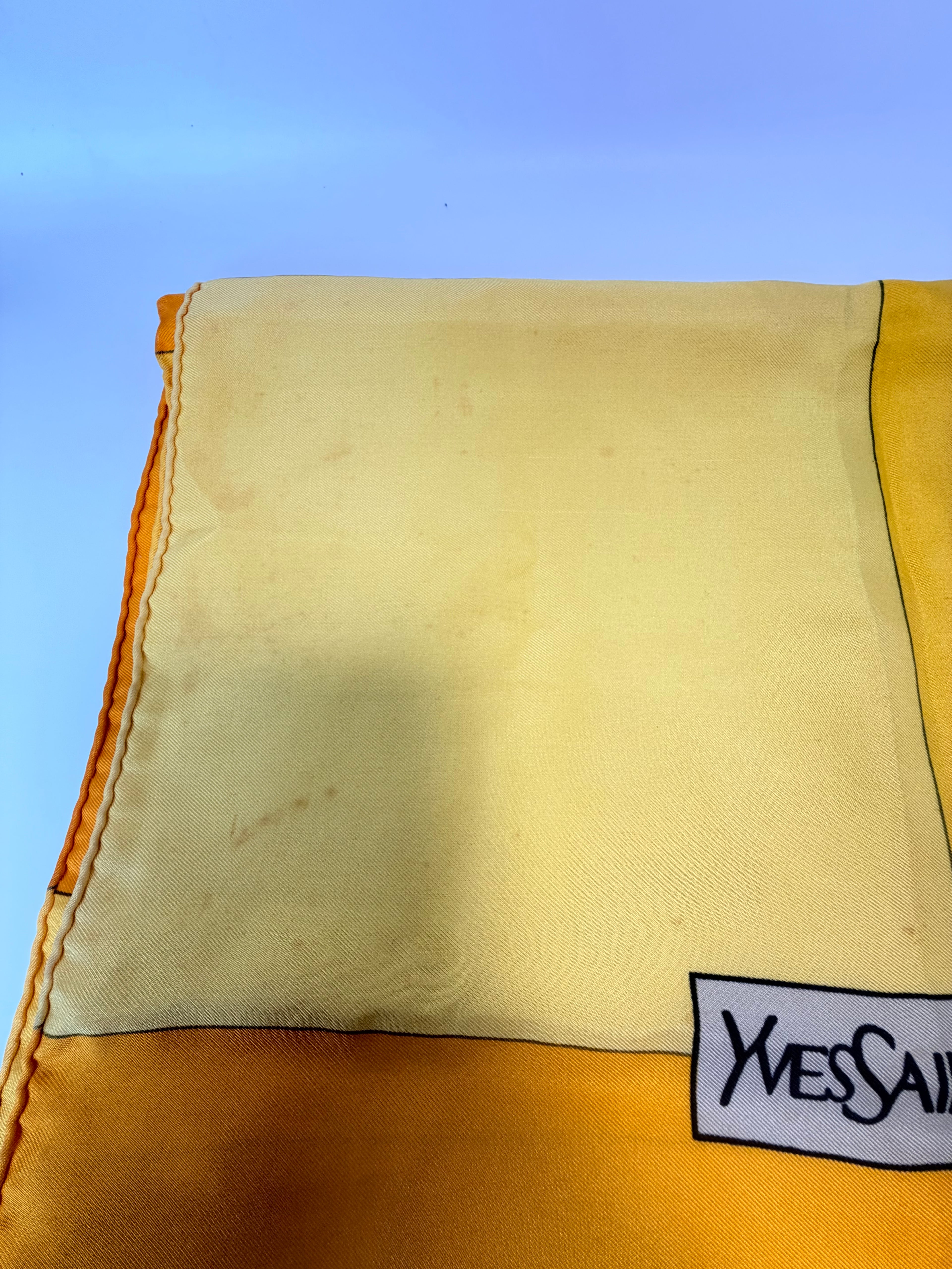 Yves Saint Laurent Silk Scarf – Yellow Colorblock