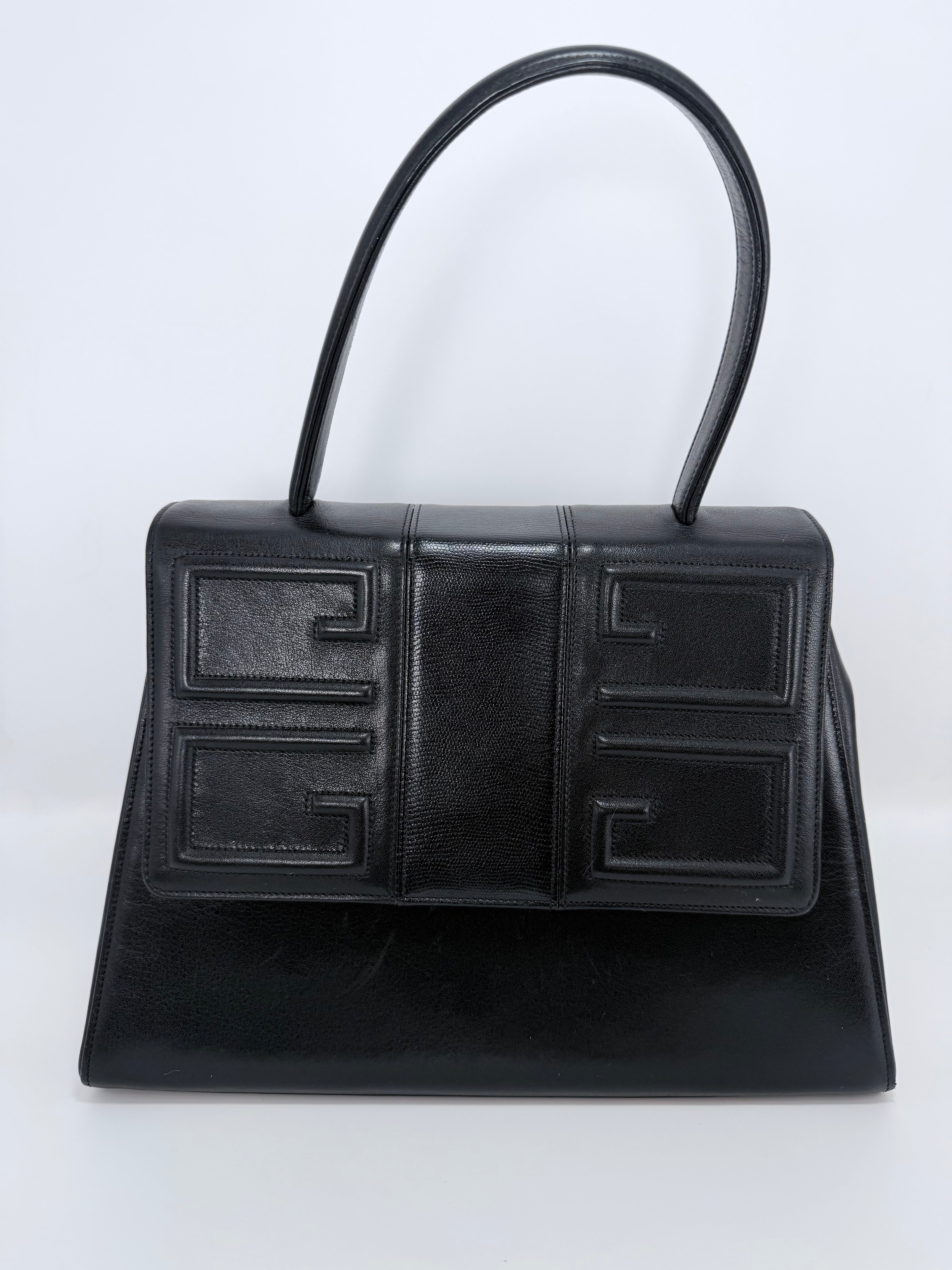 Rare Givenchy Lizard-Embossed Top Handle Bag