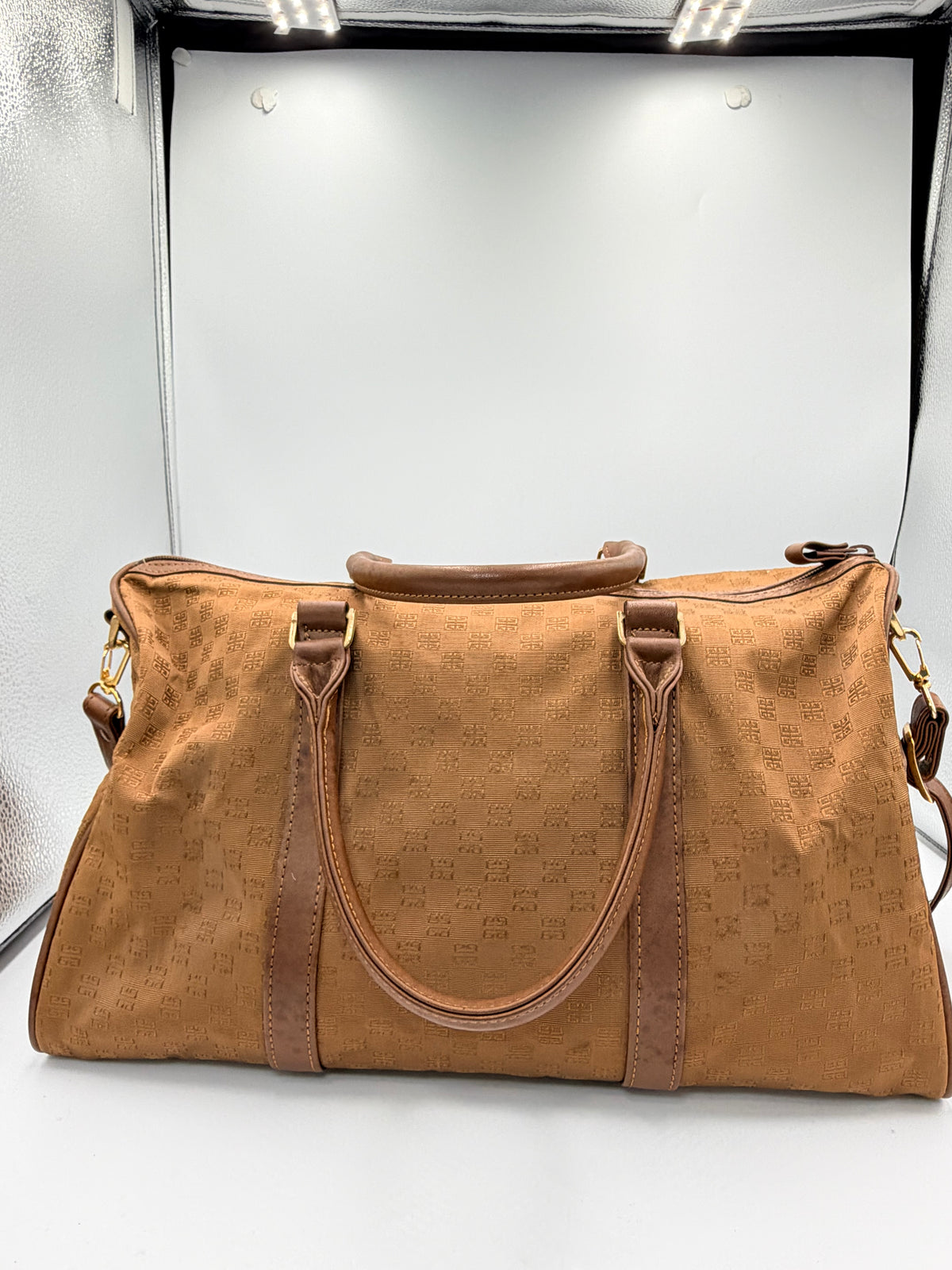 Givenchy Vintage 4G Monogram Boston Bag with Crossbody Stra