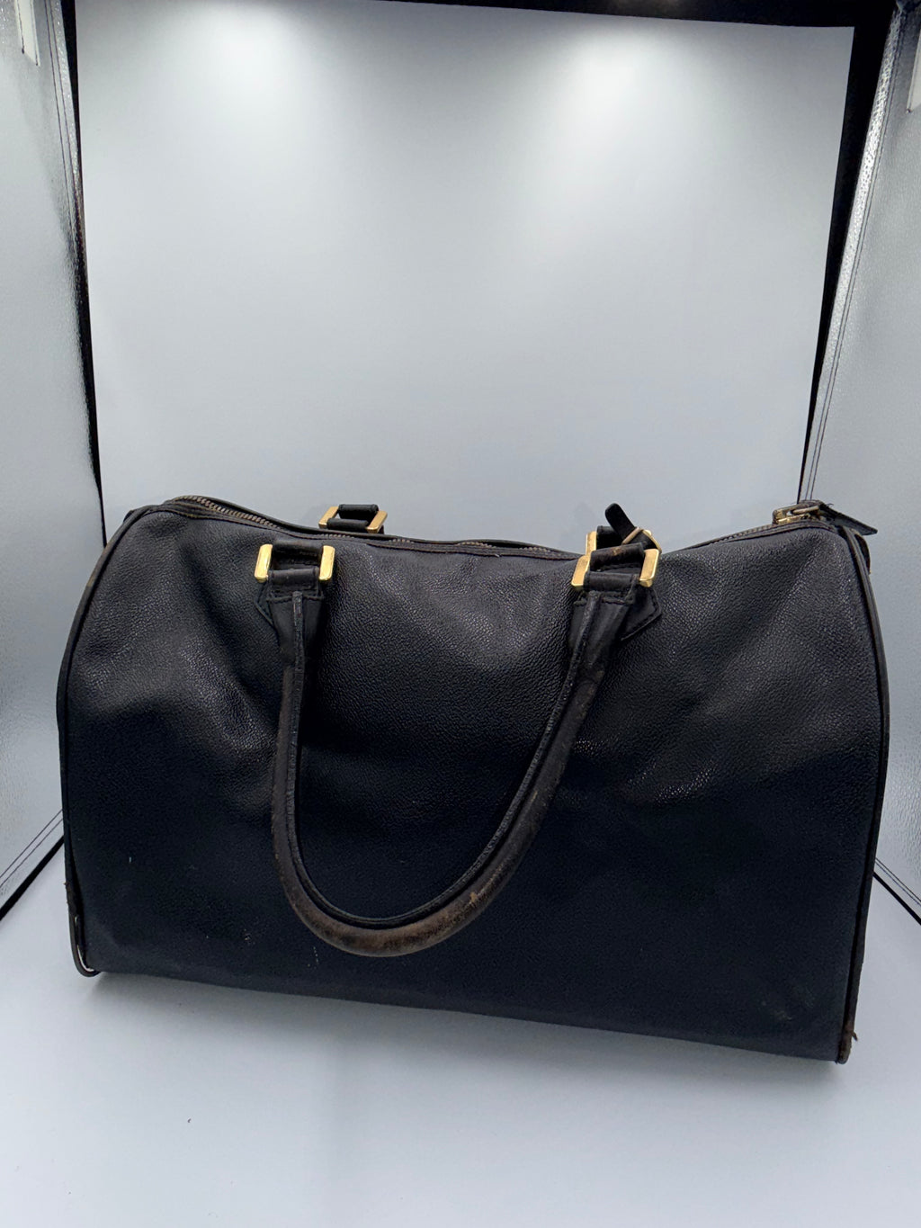 Gianni Versace Medusa Leather Boston Bag – Black