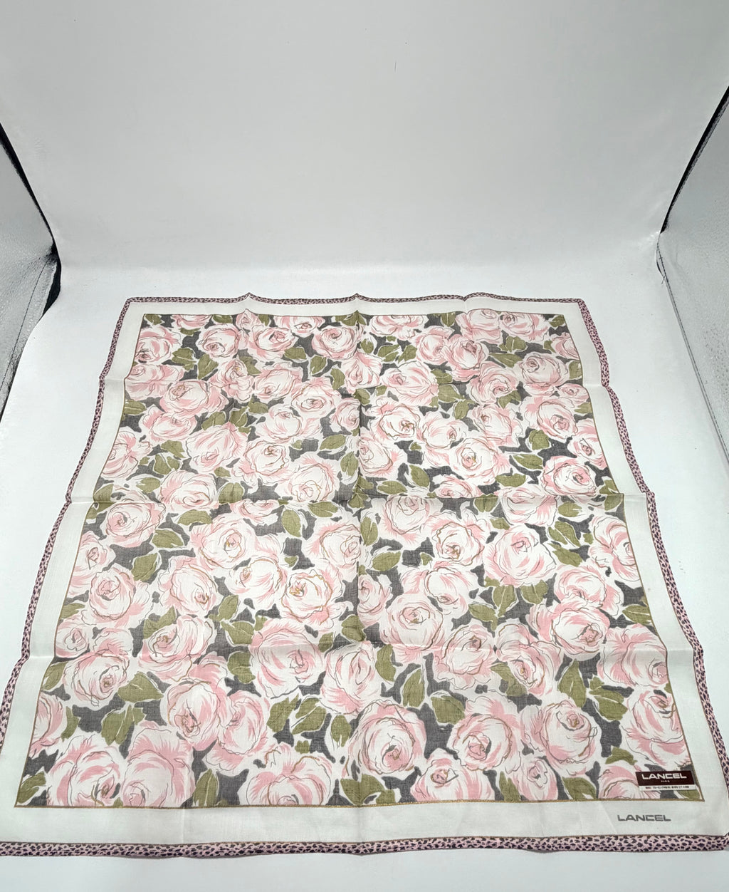 Lancel Paris Rose Garden Cotton Scarf – Blush Pink