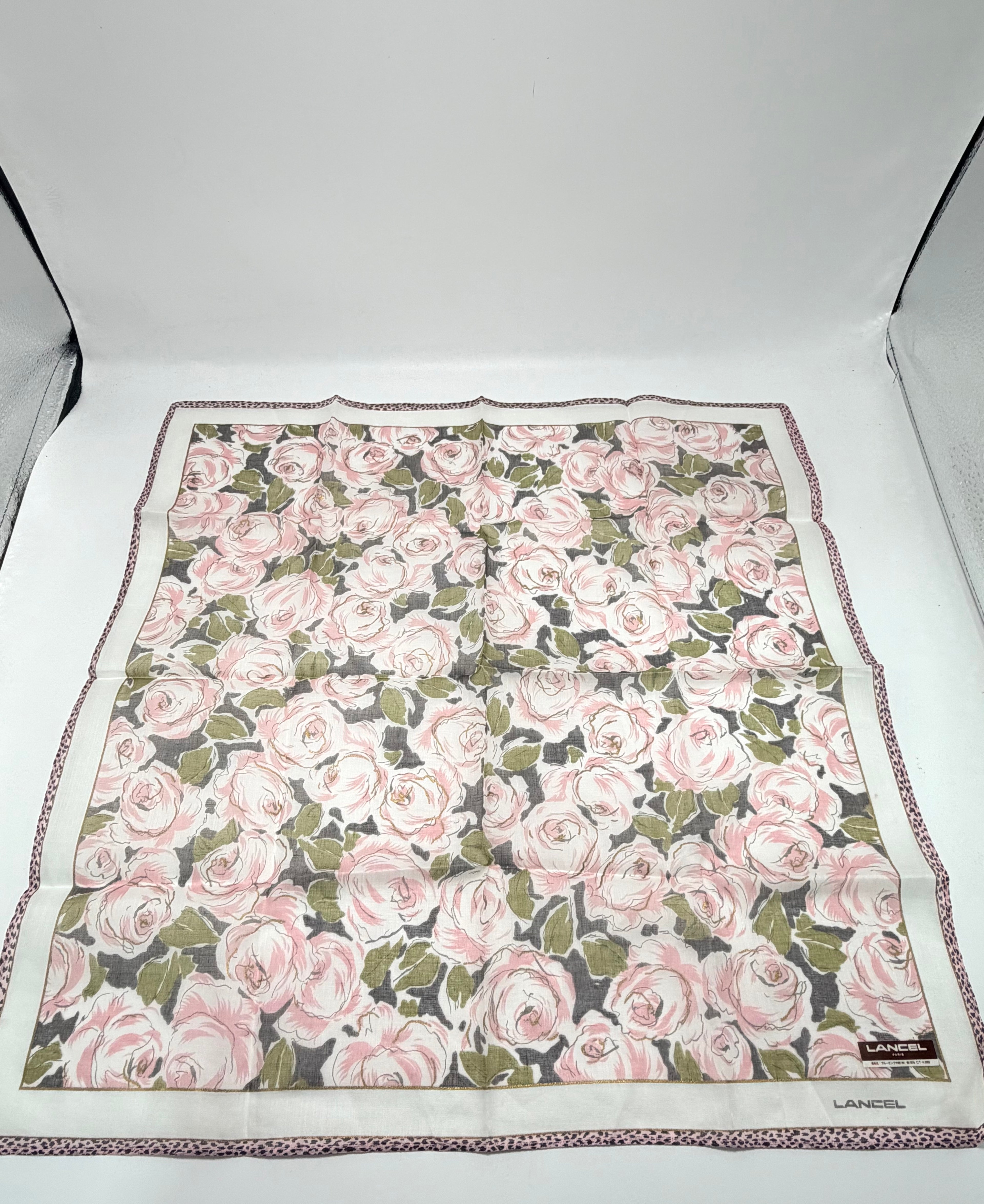 Lancel Paris Rose Garden Cotton Scarf – Blush Pink