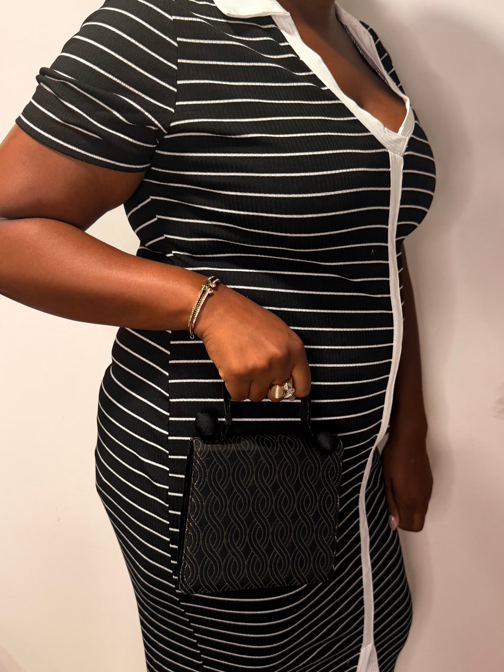 Fendi Black Mini Top Handle Evening Bag