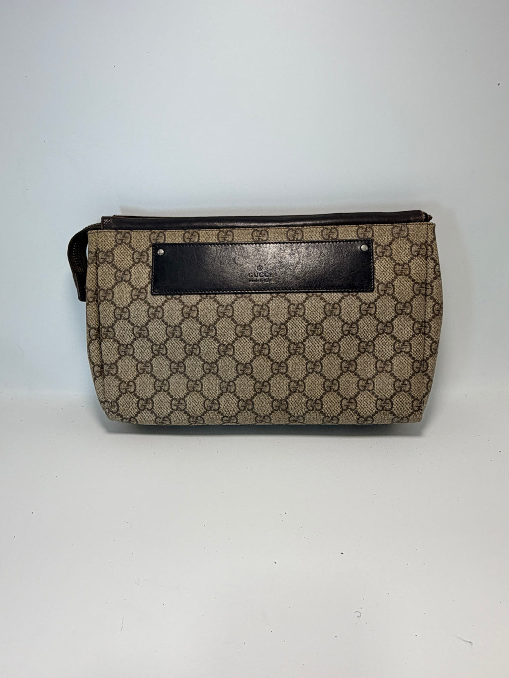 Gucci GG Monogram Canvas Zip Pouch/ Clutch
