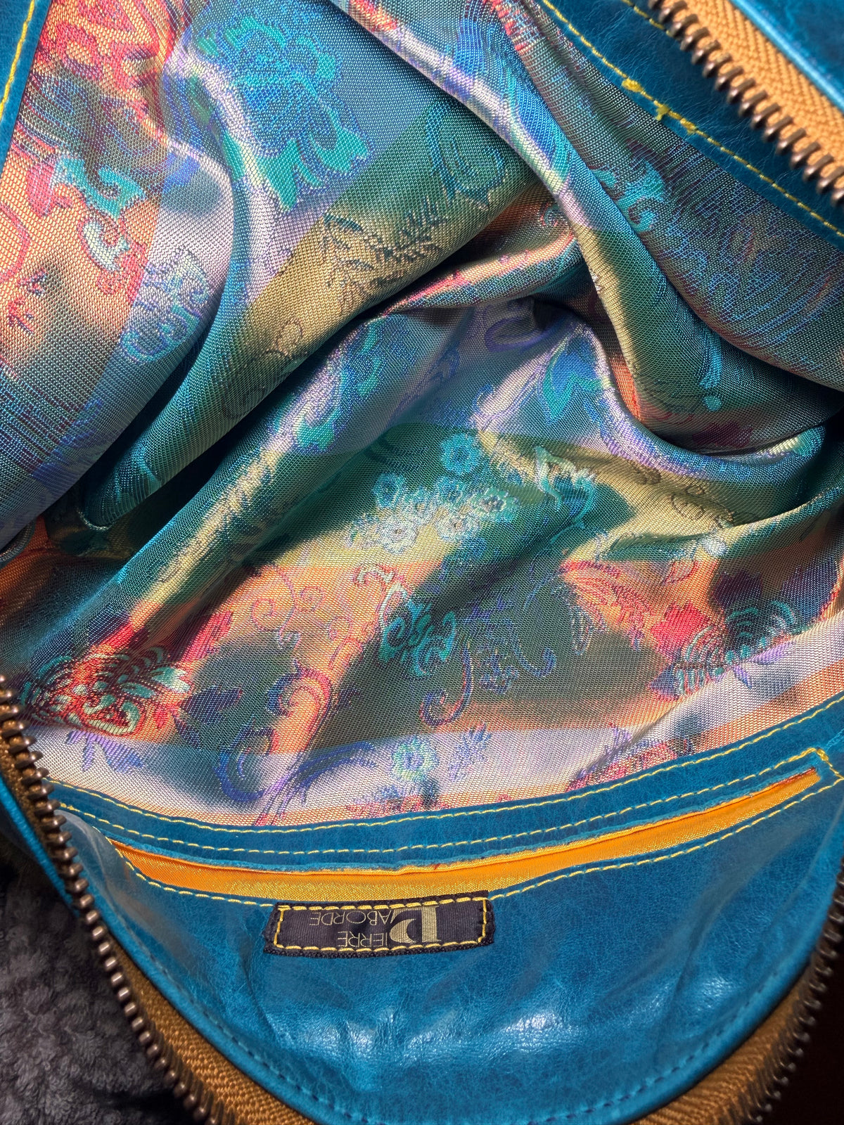 Pierre Laborde One-of-One Pony Hair & Leather Hobo Bag (Blue/Yellow)