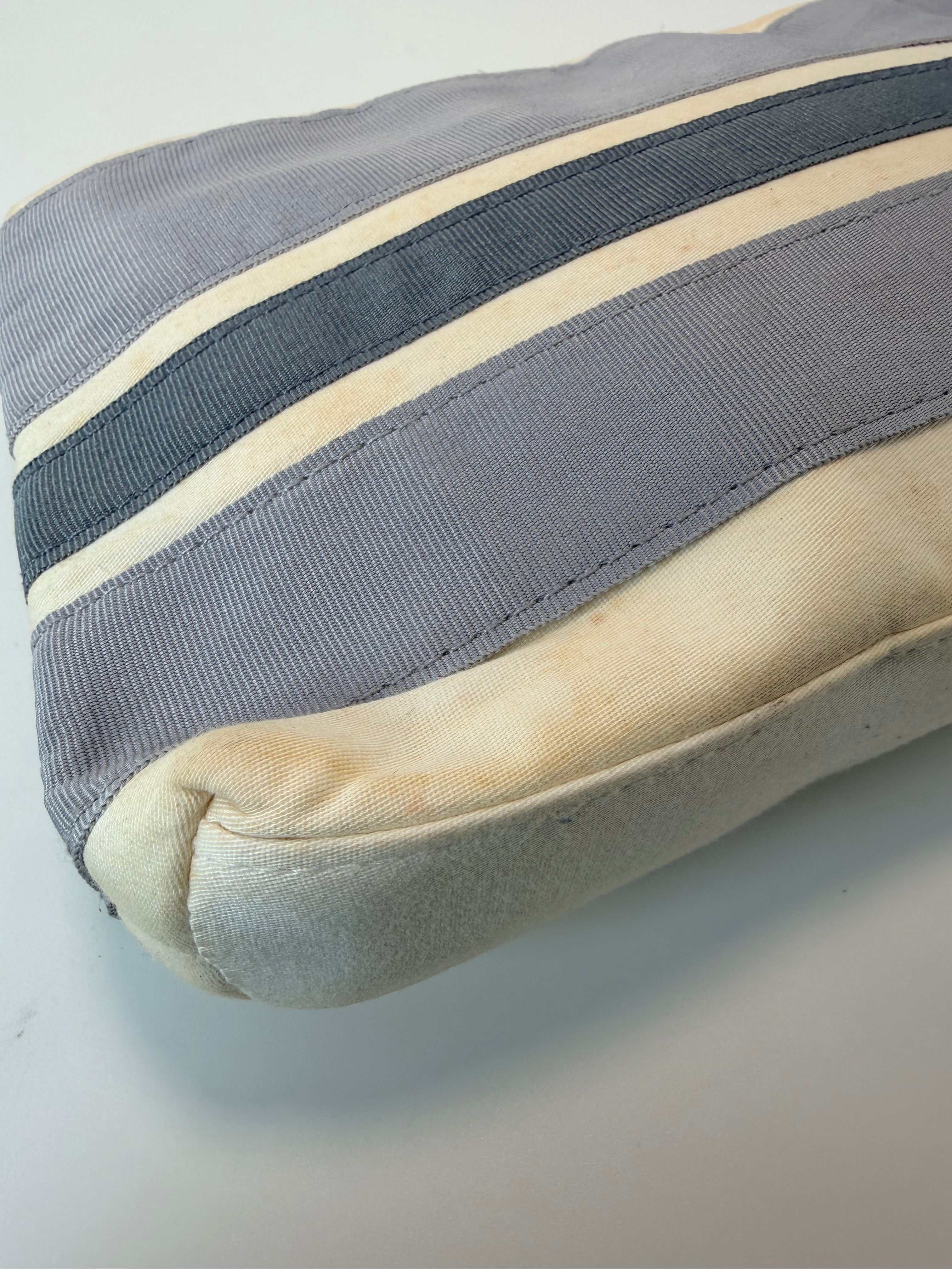 Yves Saint Laurent (YSL) Canvas Stripe Cosmetic / Travel Pouch