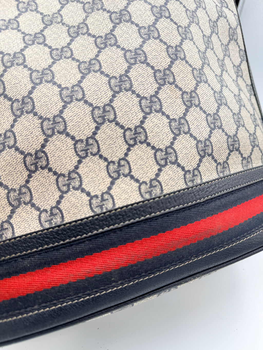Gucci GG Supreme Web Stripe Bucket Bag