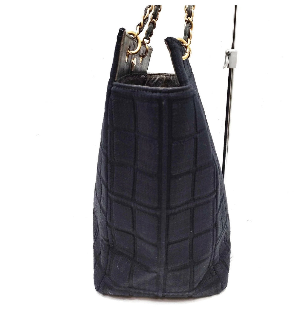 Chanel Black Chocolate Bar Chain Tote