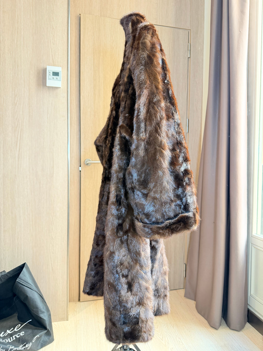 Vintage Dark Mahogany Sheared Mink Fur Coat – Large-036