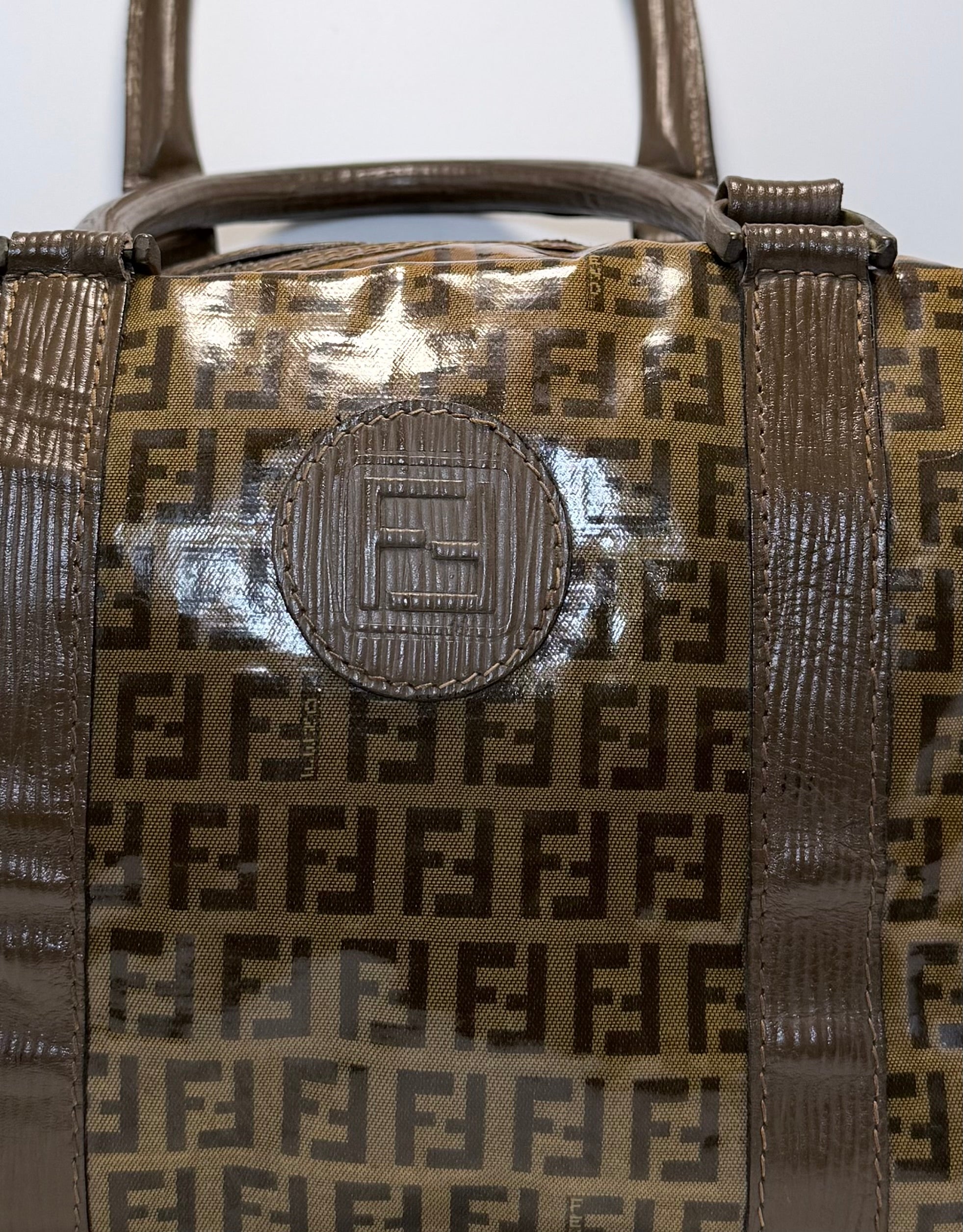 Fendi Coated Canvas Boston Bag