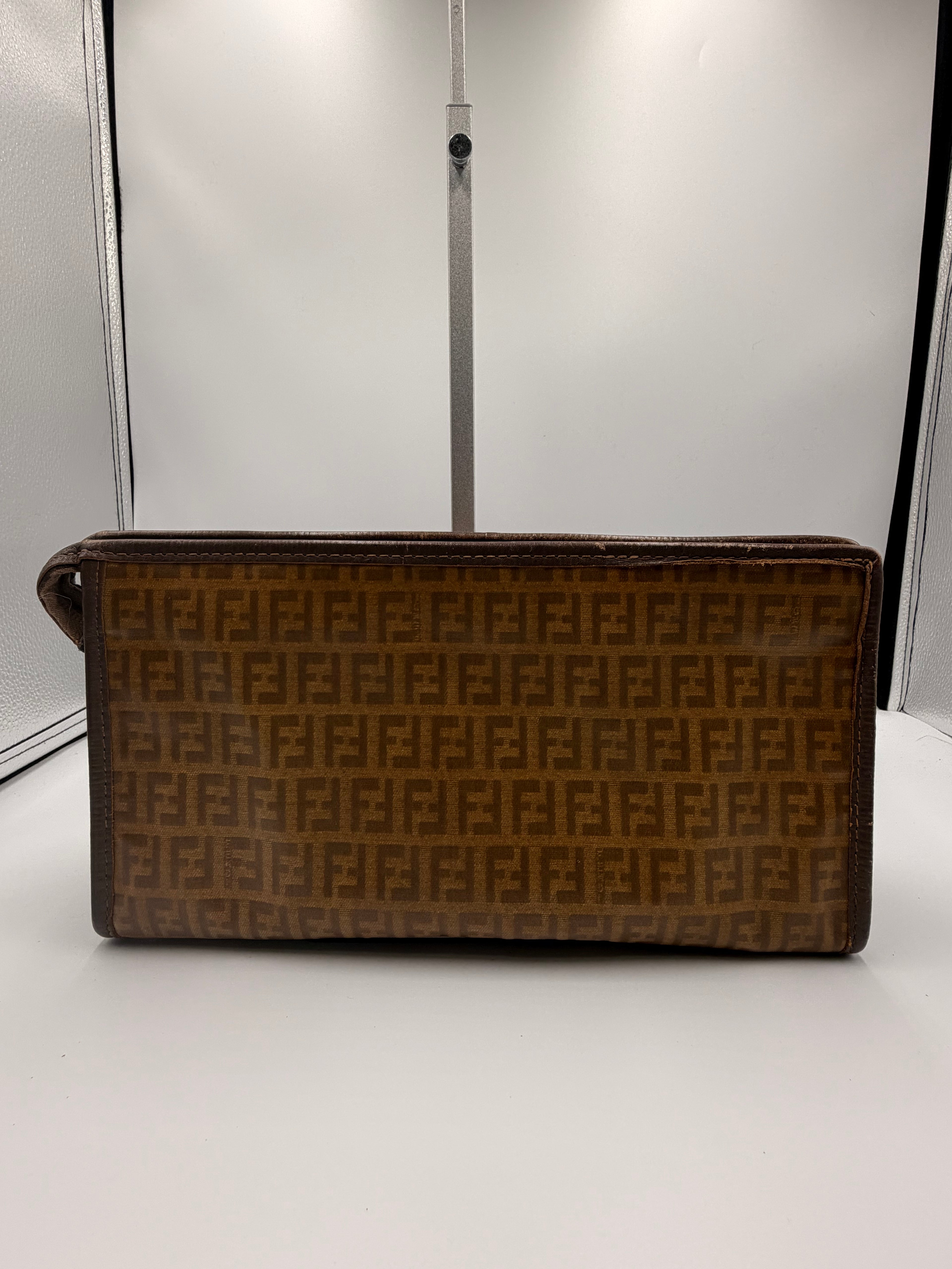 Fendi Zucca Zip Clutch