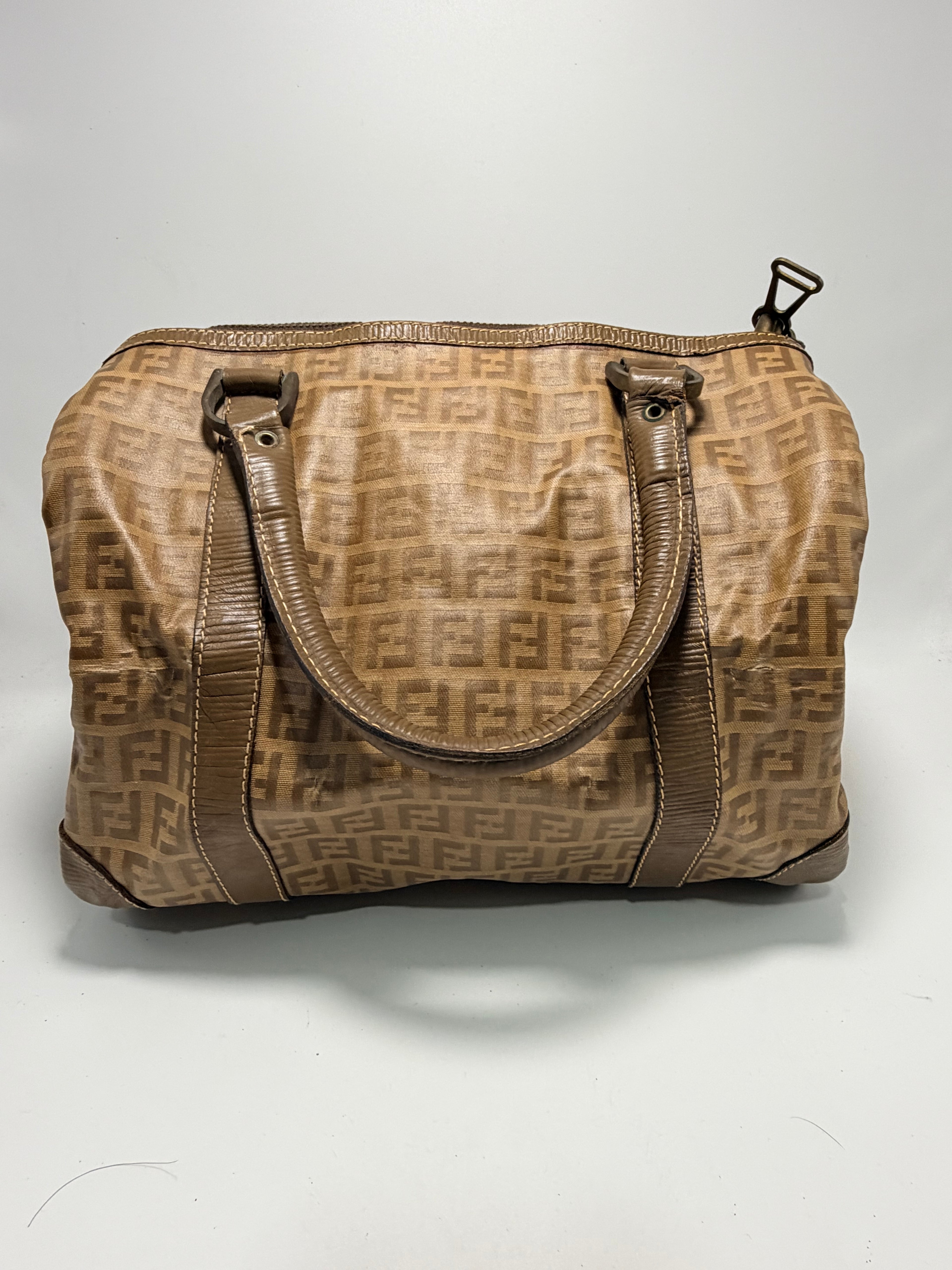 Fendi Vintage Zucca Boston Bag