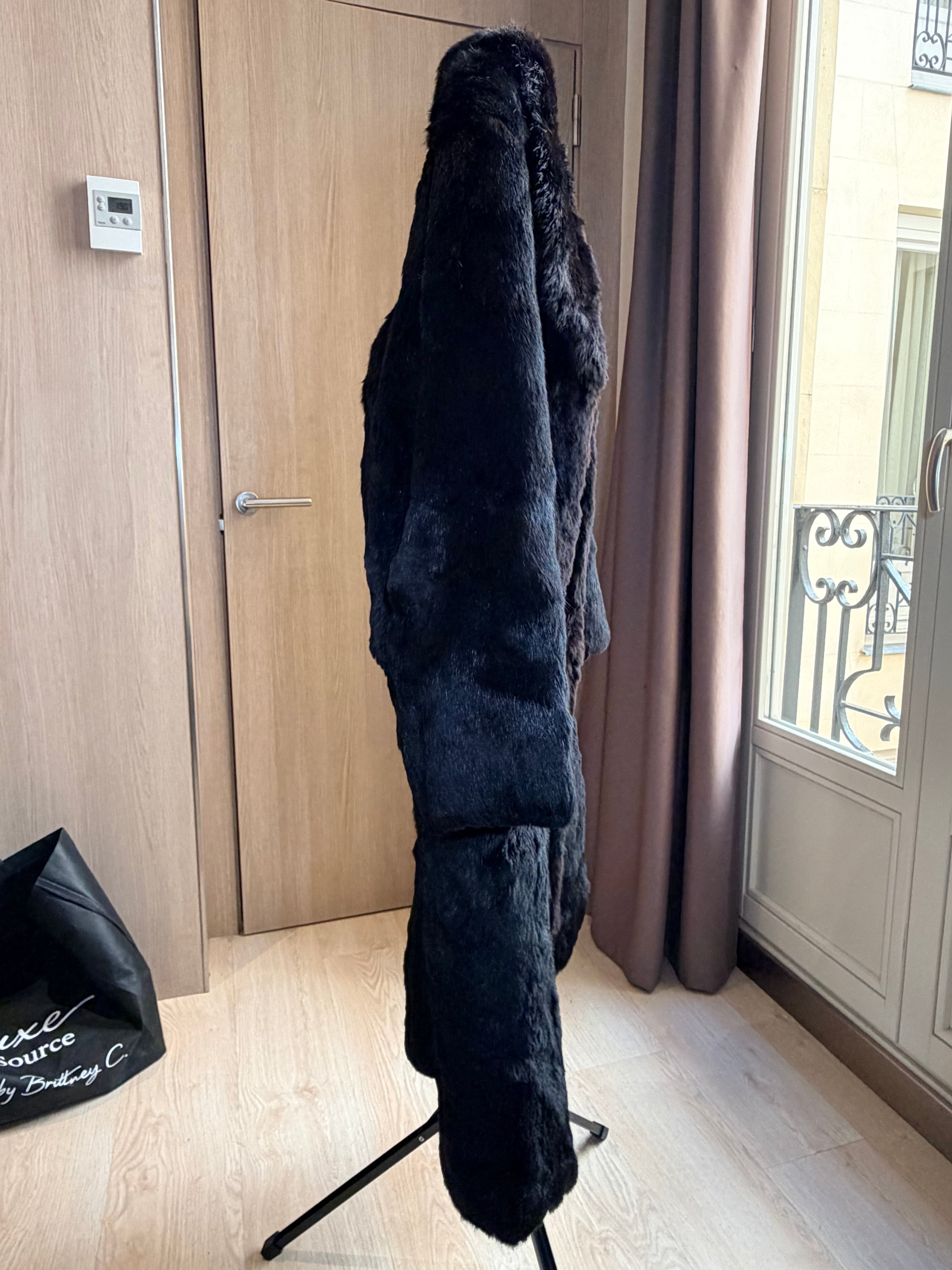 Vintage Black Sheared Beaver Fur Coat – Large -033