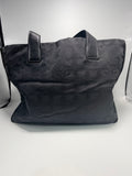 Chanel Travel Line Tote – Black Nylon Jacquard with Leather Handles